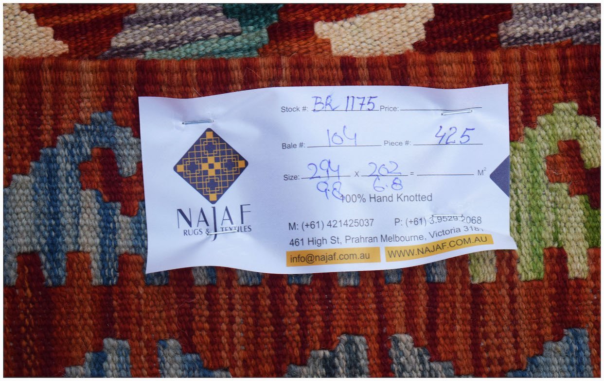 Handmade Afghan Maimana Kilim | 294 x 200 cm | 9'8" x 6'8" - Najaf Rugs & Textile