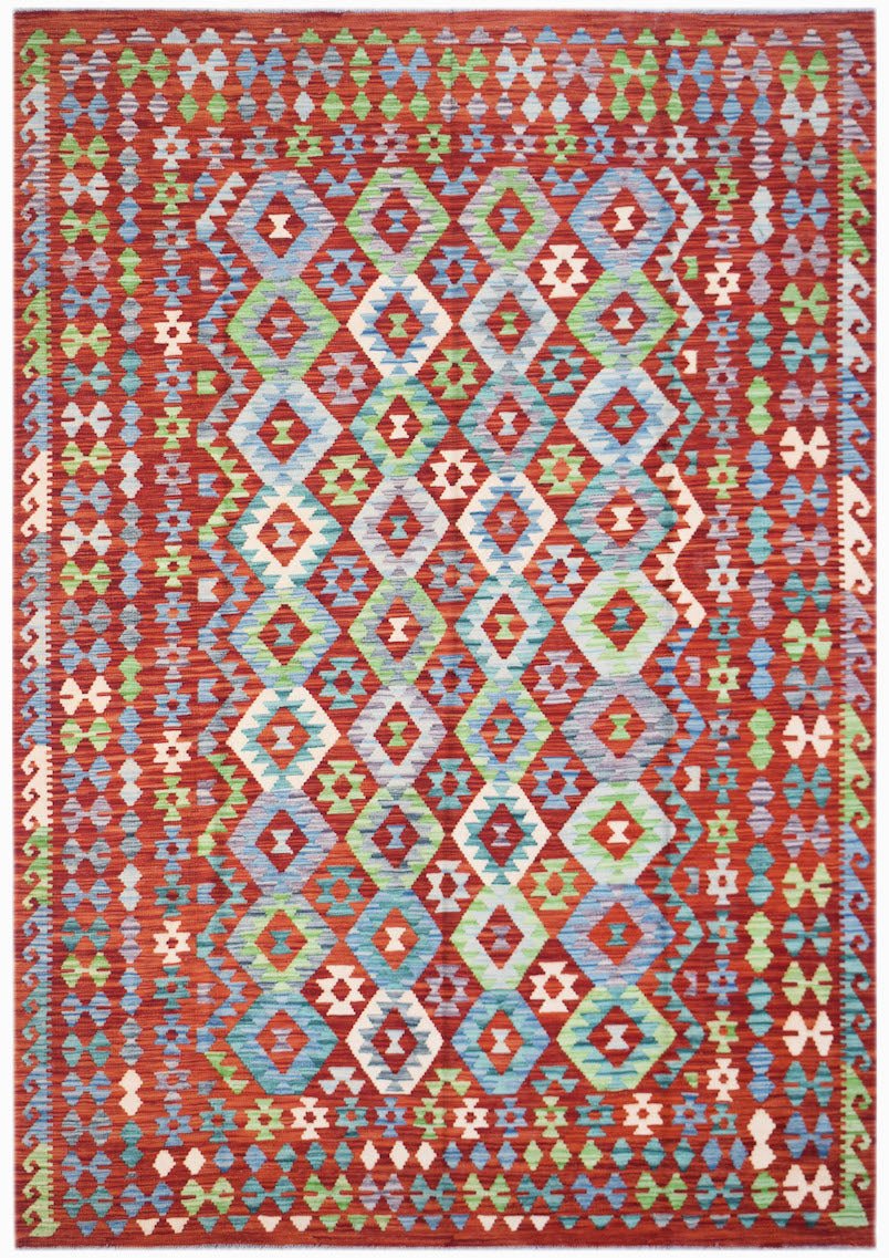 Handmade Afghan Maimana Kilim | 294 x 200 cm | 9'8" x 6'8" - Najaf Rugs & Textile