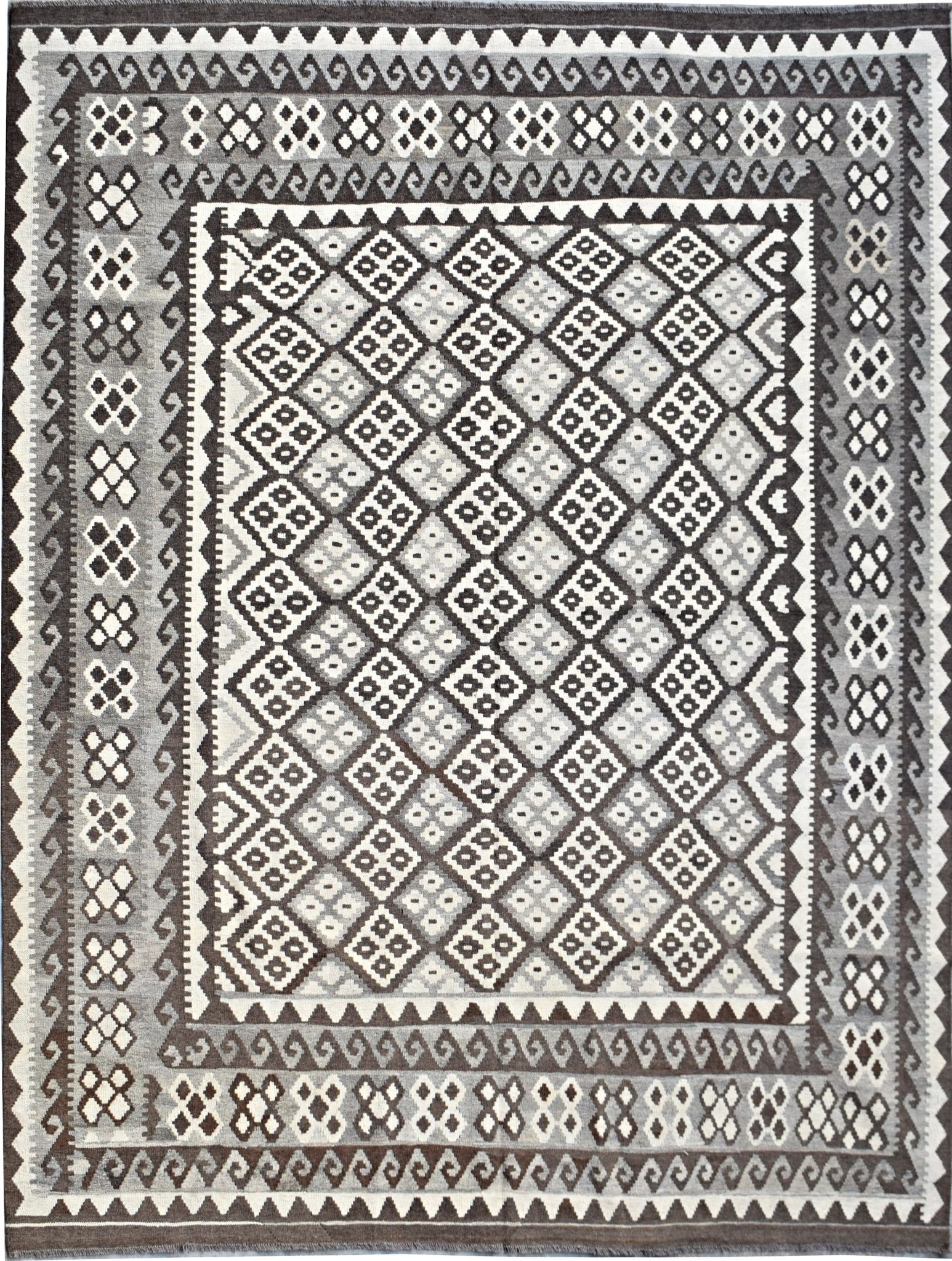 Handmade Afghan Maimana Kilim | 294 x 248 cm | 9'8" x 8'2" - Najaf Rugs & Textile