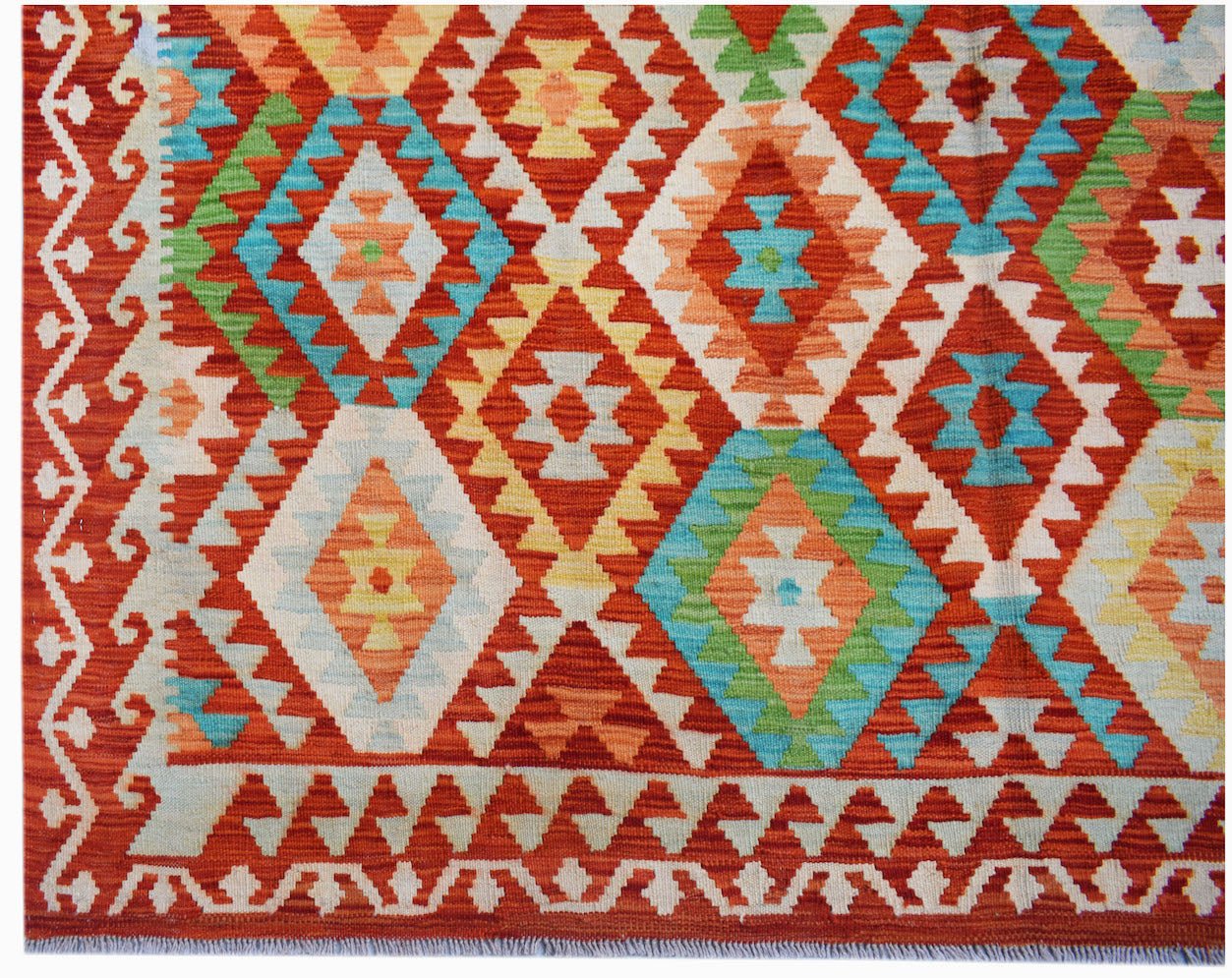 Handmade Afghan Maimana Kilim | 295 x 201 cm | 9'8" x 6'7" - Najaf Rugs & Textile