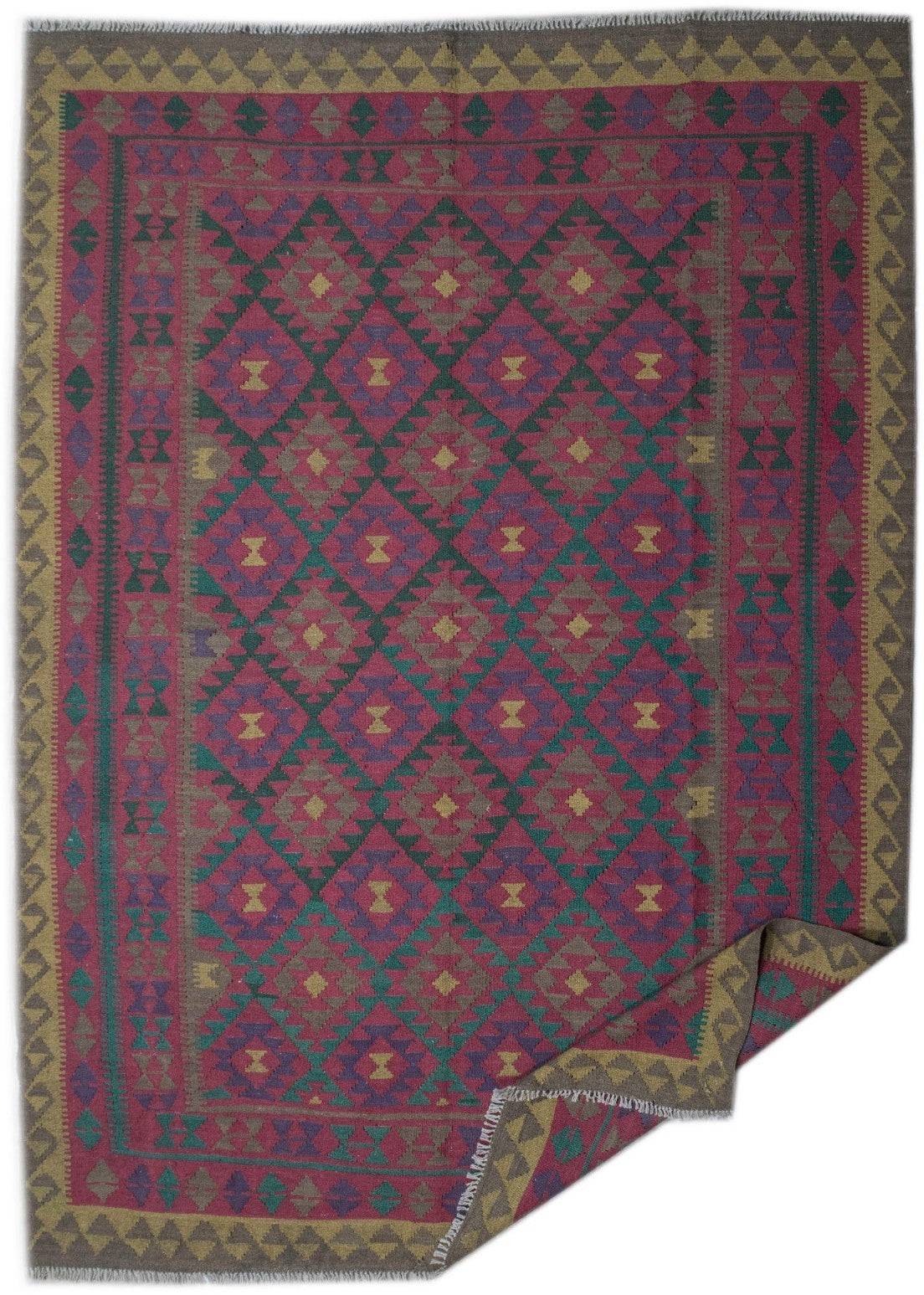 Handmade Afghan Maimana Kilim | 296 x 210 cm | 9'7" x 6'8" - Najaf Rugs & Textile