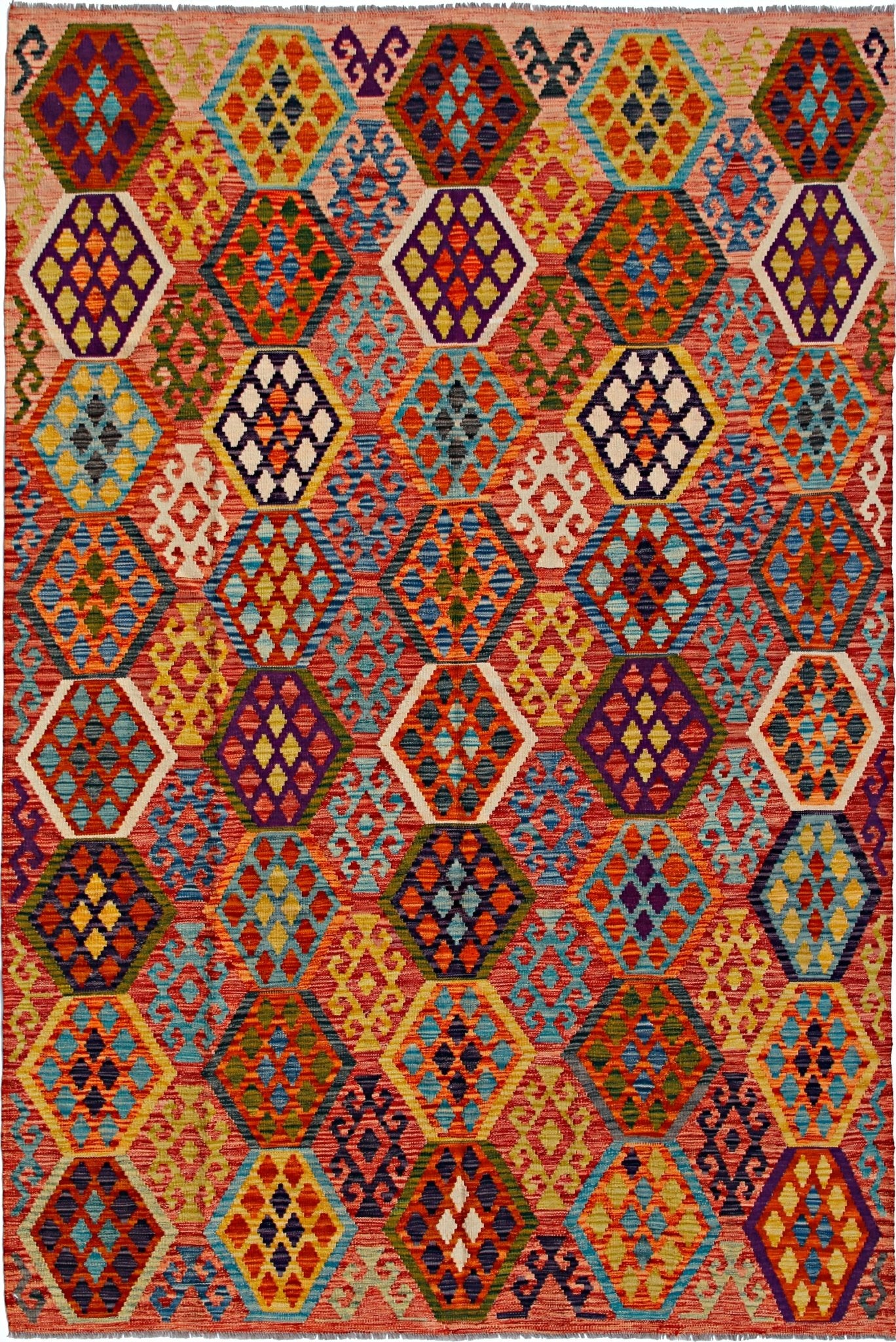 Handmade Afghan Maimana Kilim | 298 x 205 cm | 9'9" x 6'9" - Najaf Rugs & Textile