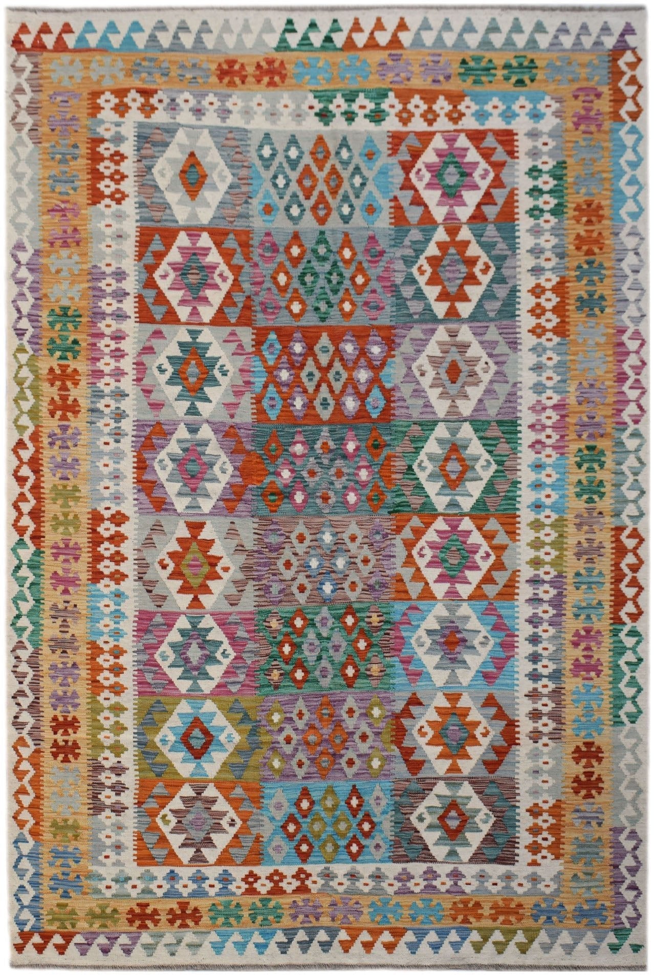 Handmade Afghan Maimana Kilim | 298 x 209 cm | 9'9" x 6'10" - Najaf Rugs & Textile