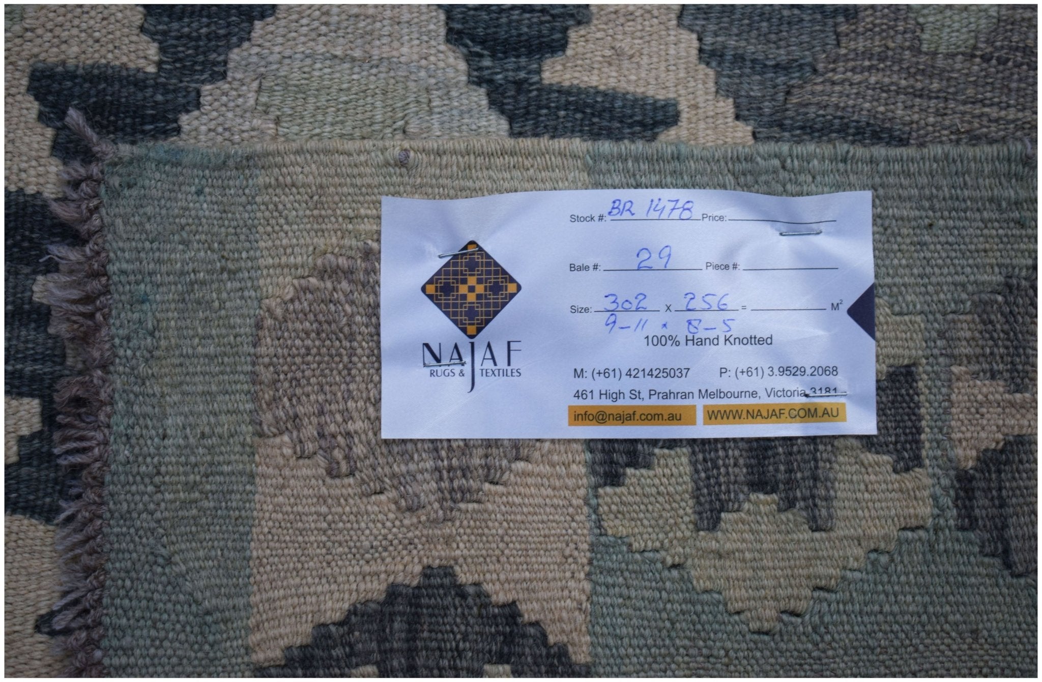 Handmade Afghan Maimana Kilim | 302 x 256 cm | 9'11" x 8'5" - Najaf Rugs & Textile