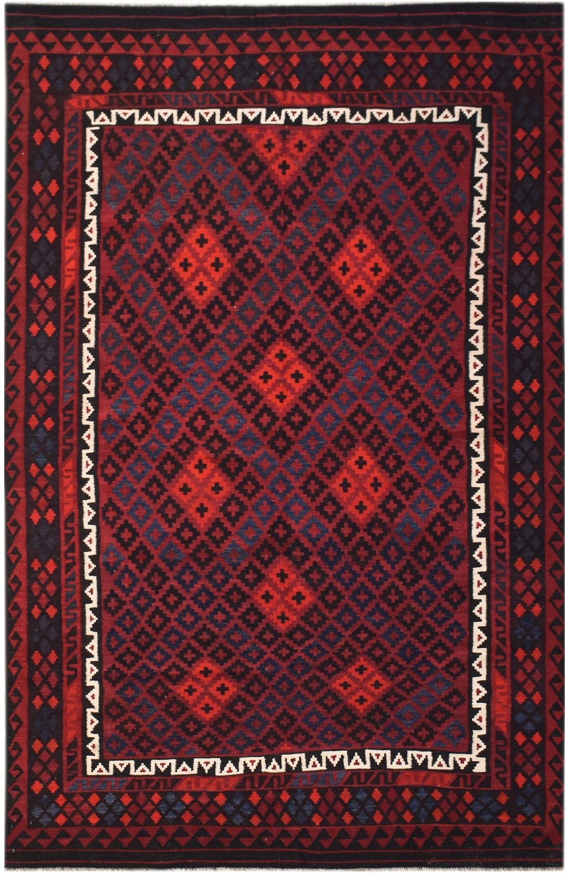 Handmade Afghan Maimana Kilim | 305 x 198 cm | 10' x 6'6" - Najaf Rugs & Textile