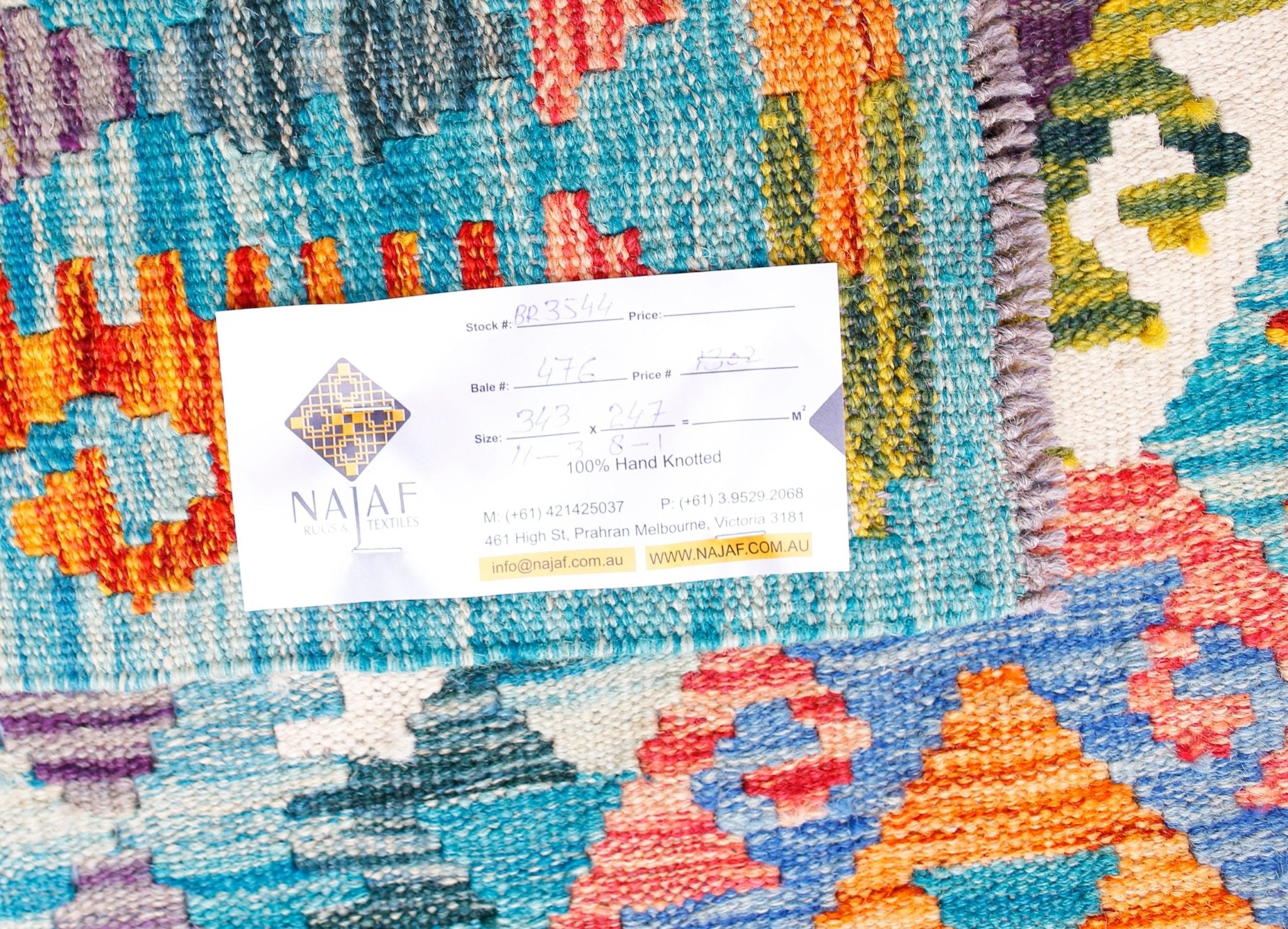 Handmade Afghan Maimana Kilim | 343 x 247 cm | 11'3" x 8'1" - Najaf Rugs & Textile