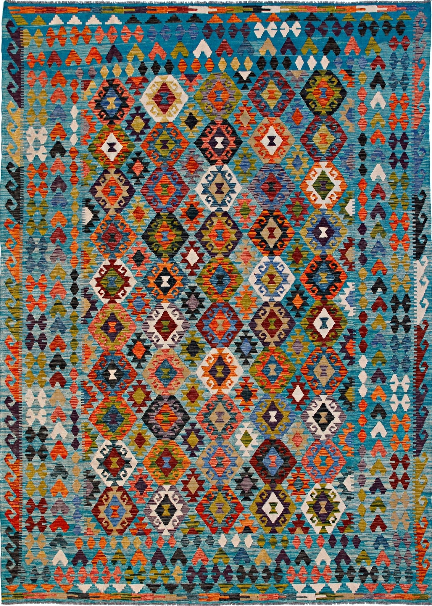 Handmade Afghan Maimana Kilim | 343 x 247 cm | 11'3" x 8'1" - Najaf Rugs & Textile