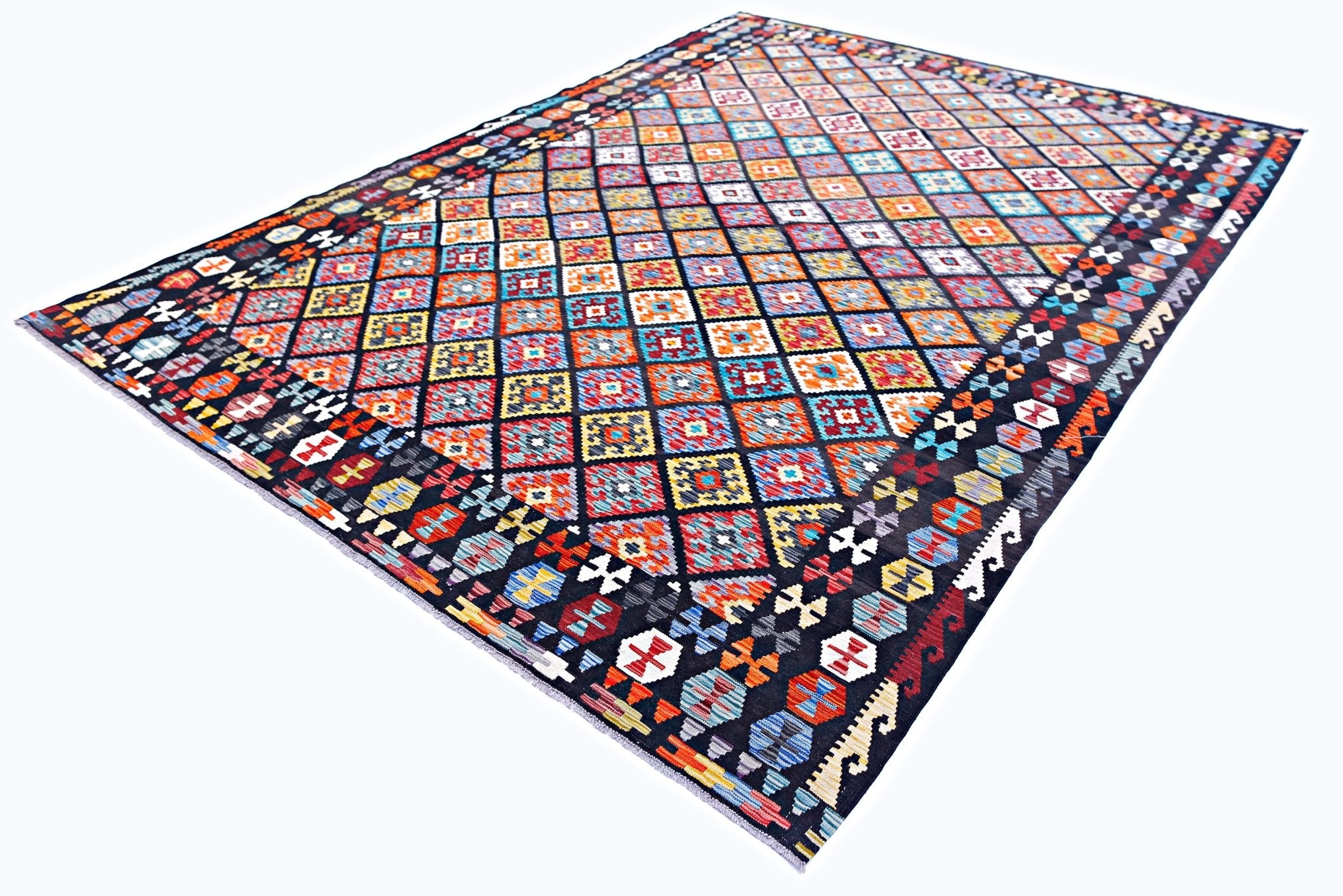 Handmade Afghan Maimana Kilim | 344 x 251 cm | 11'4" x 8'3" - Najaf Rugs & Textile