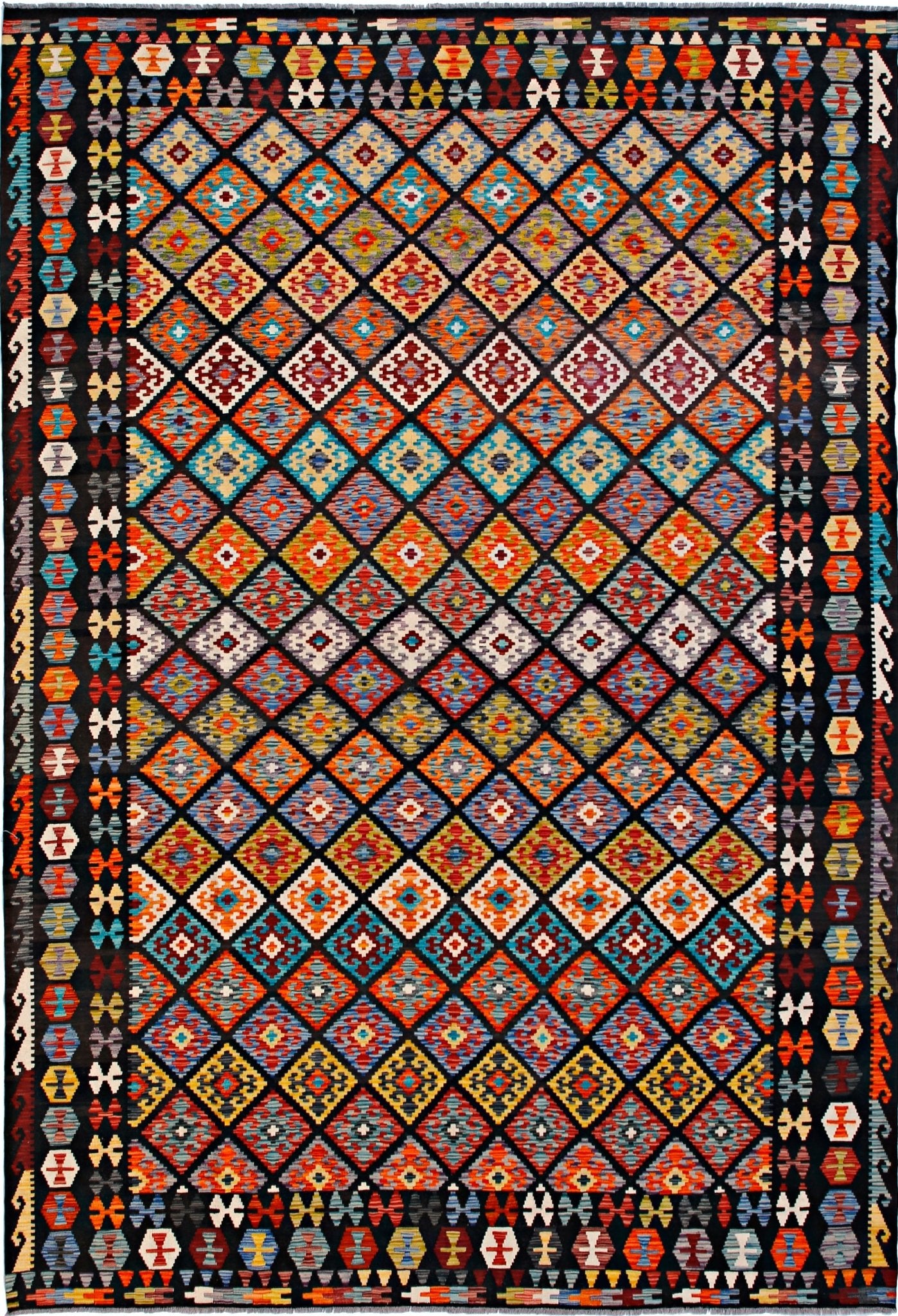 Handmade Afghan Maimana Kilim | 344 x 251 cm | 11'4" x 8'3" - Najaf Rugs & Textile