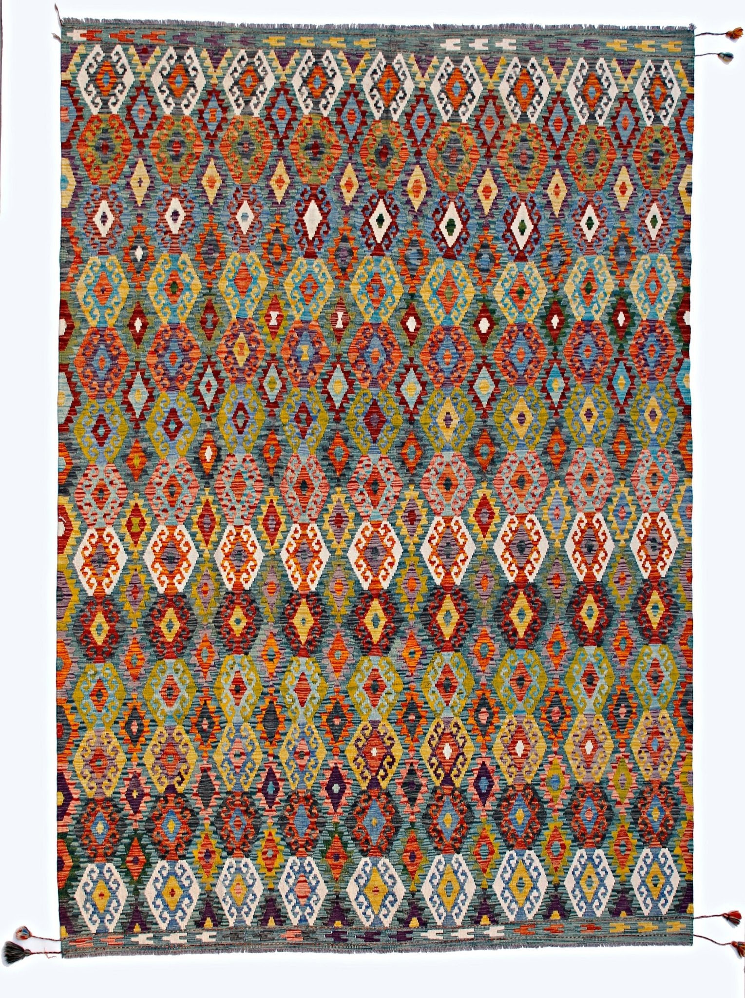Handmade Afghan Maimana Kilim | 345 x 268 cm | 11'4" x 8'10" - Najaf Rugs & Textile