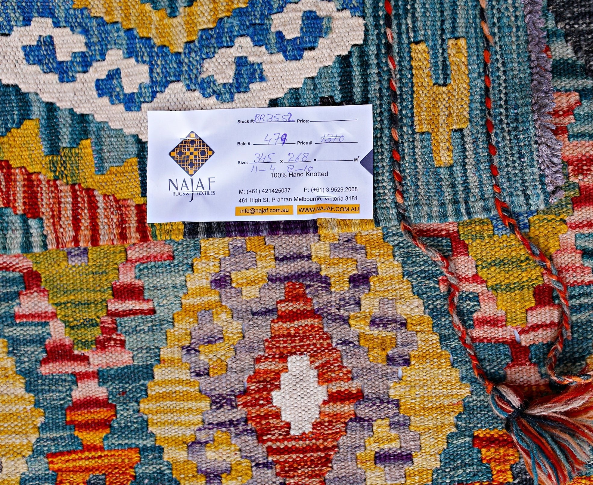 Handmade Afghan Maimana Kilim | 345 x 268 cm | 11'4" x 8'10" - Najaf Rugs & Textile