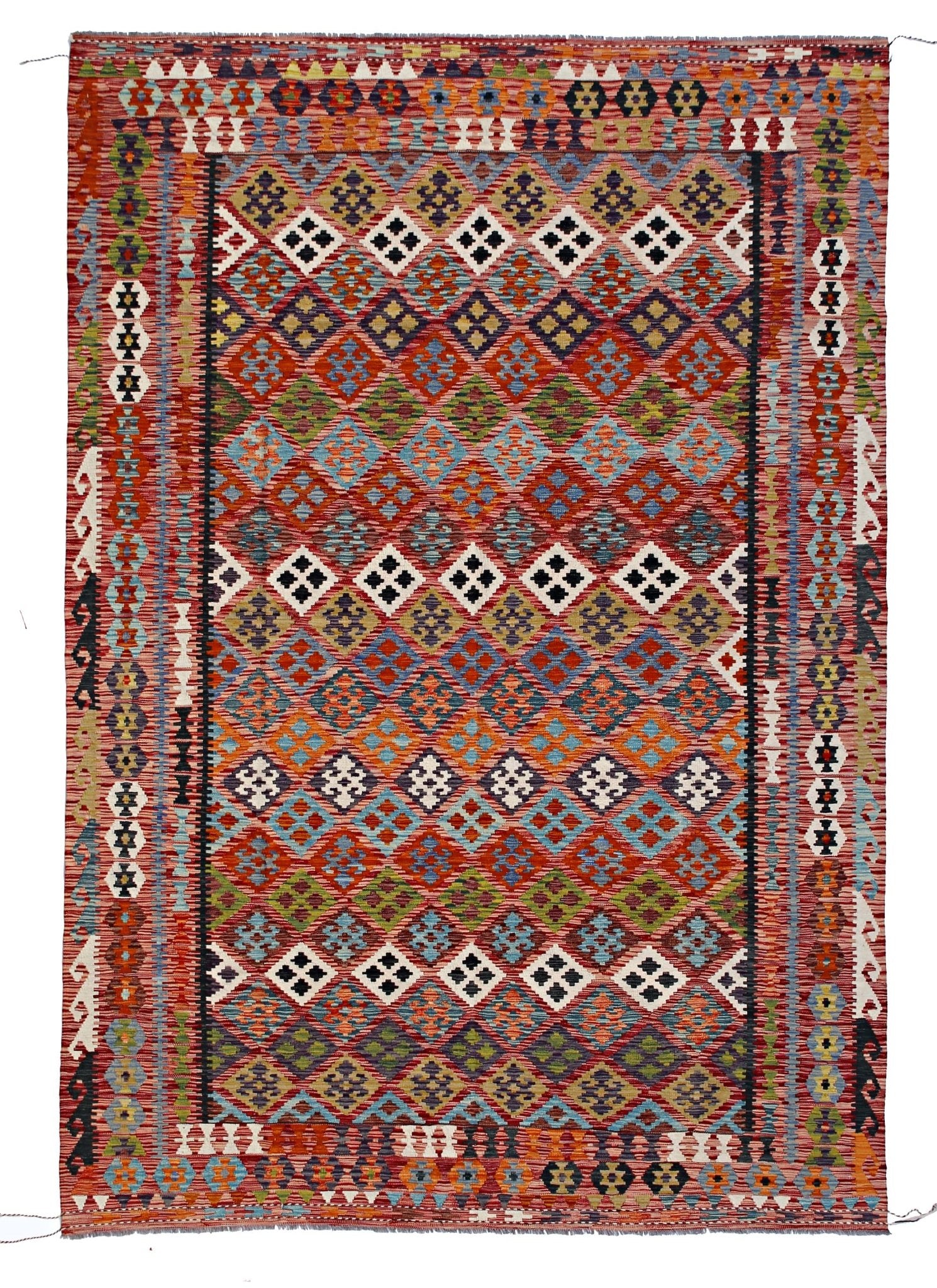 Handmade Afghan Maimana Kilim | 354 x 258 cm | 11'8" x 8'6" - Najaf Rugs & Textile