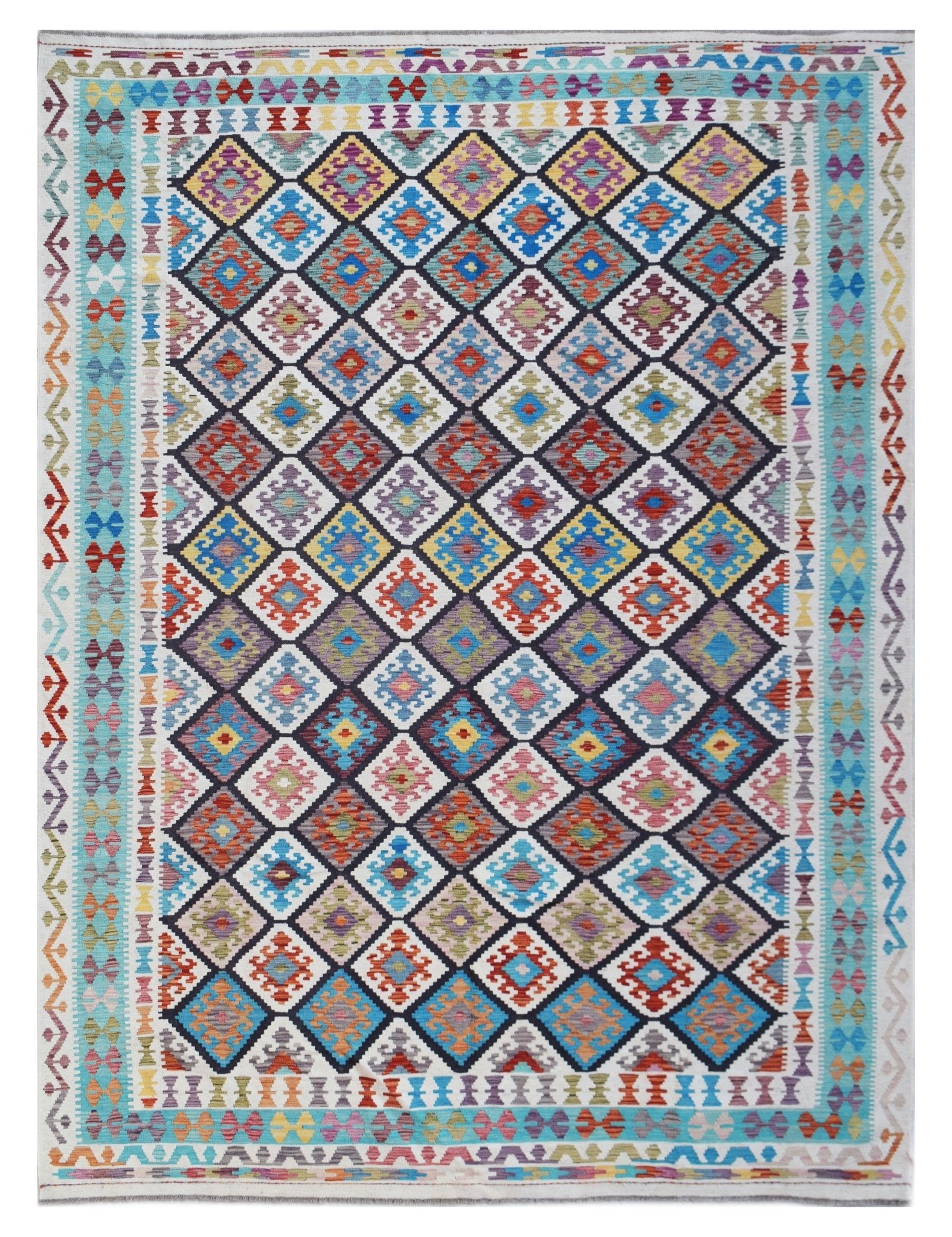 Handmade Afghan Maimana Kilim | 363 x 272 cm | 11'11" x 8'11" - Najaf Rugs & Textile