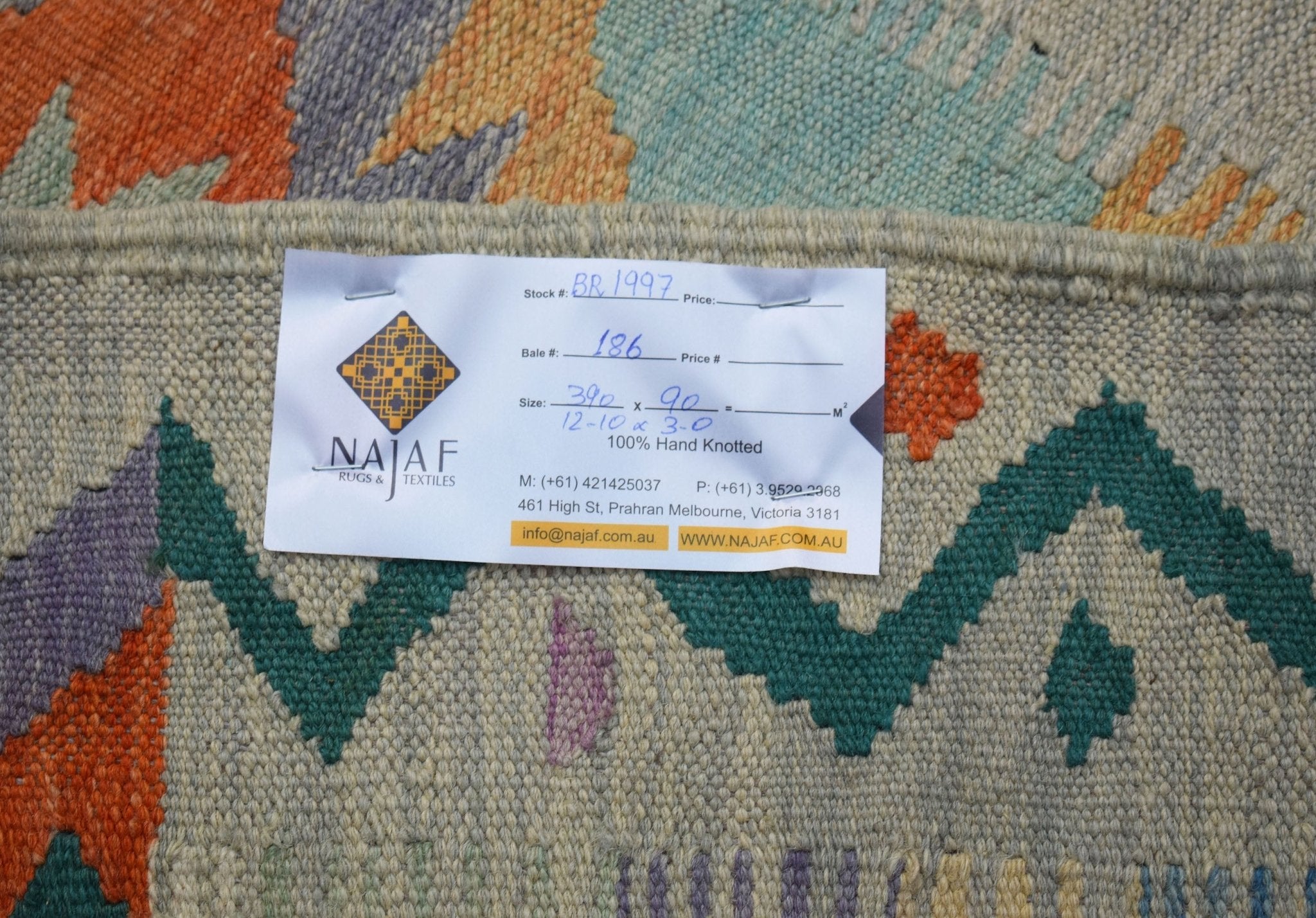 Handmade Afghan Maimana Kilim Hallway Runner | 390 x 90 cm | 12'10" x 3' - Najaf Rugs & Textile