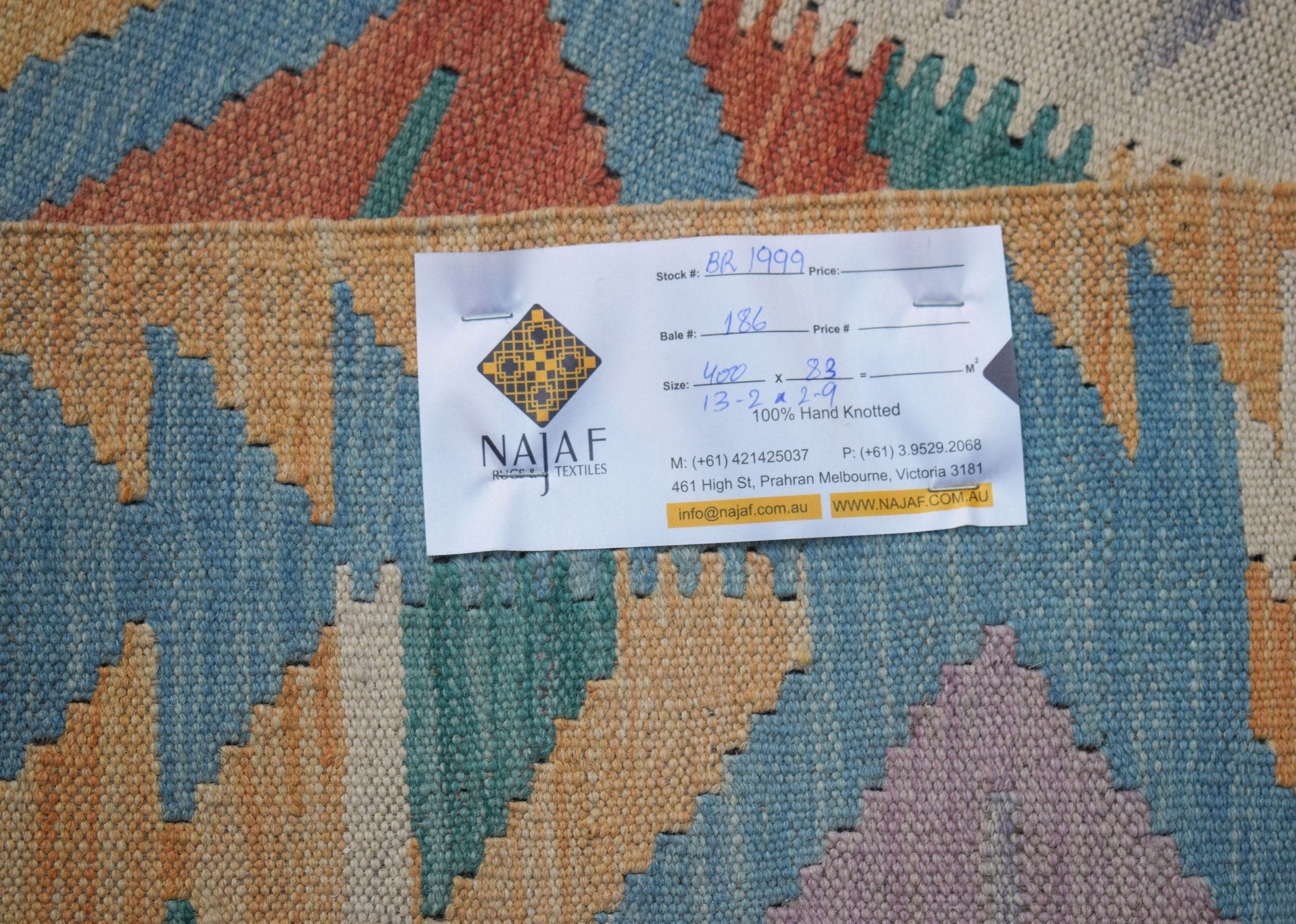 Handmade Afghan Maimana Kilim Hallway Runner | 400 x 83 cm | 13'2" x 2'9" - Najaf Rugs & Textile