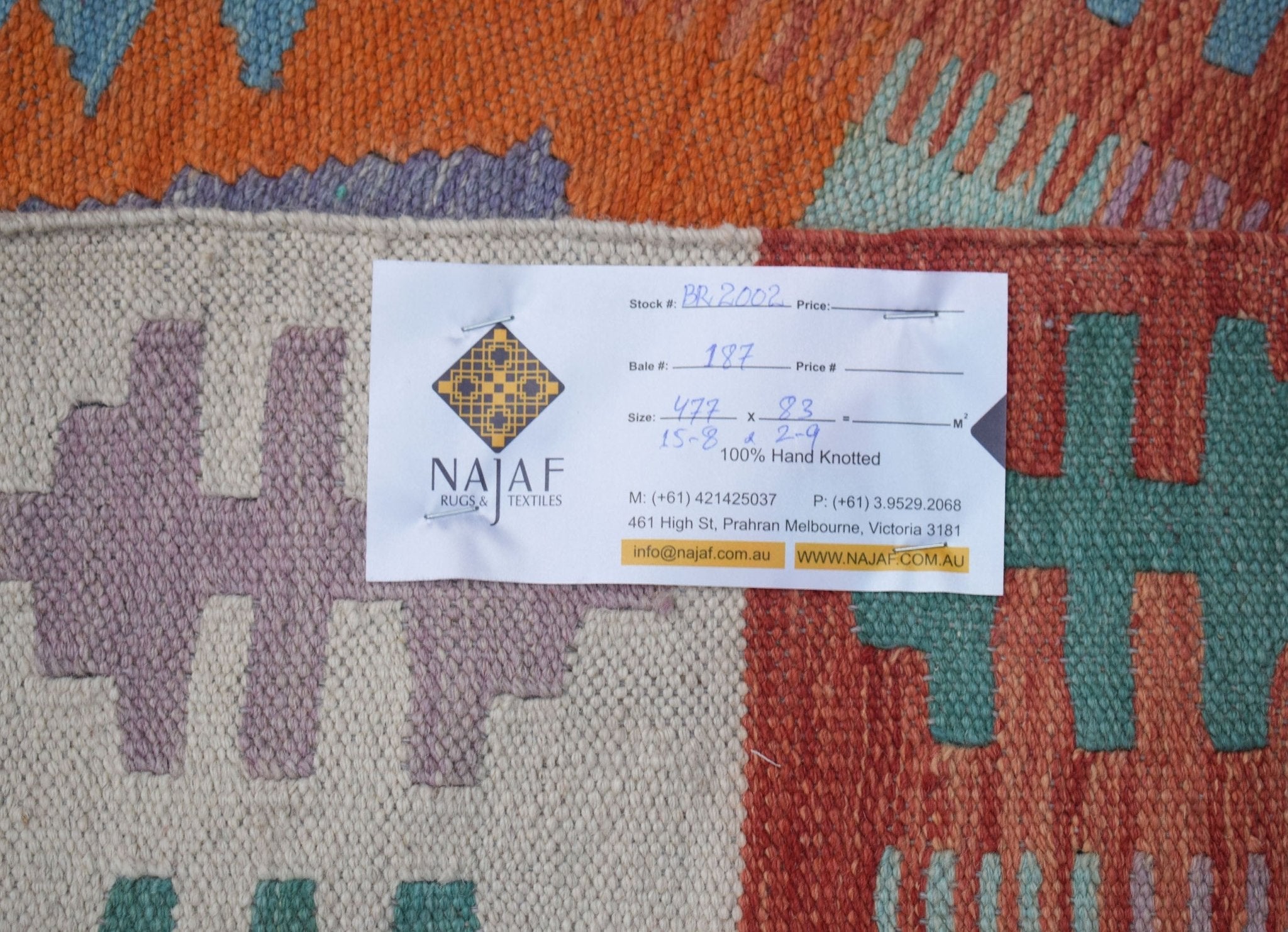 Handmade Afghan Maimana Kilim Hallway Runner | 477 x 83 cm | 15'8" x 2'9" - Najaf Rugs & Textile