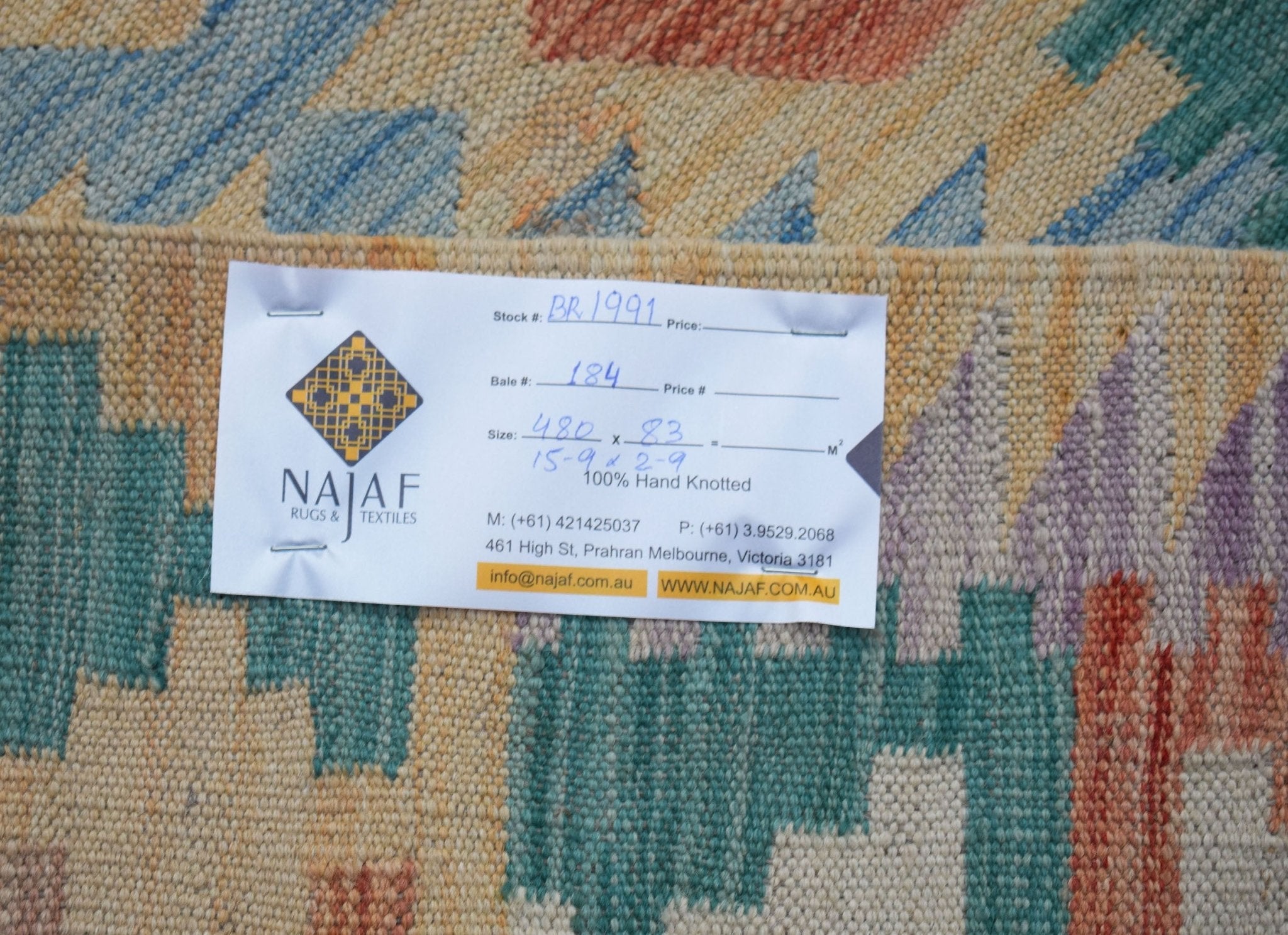 Handmade Afghan Maimana Kilim Hallway Runner | 480 x 83 cm | 15'9" x 2'9" - Najaf Rugs & Textile