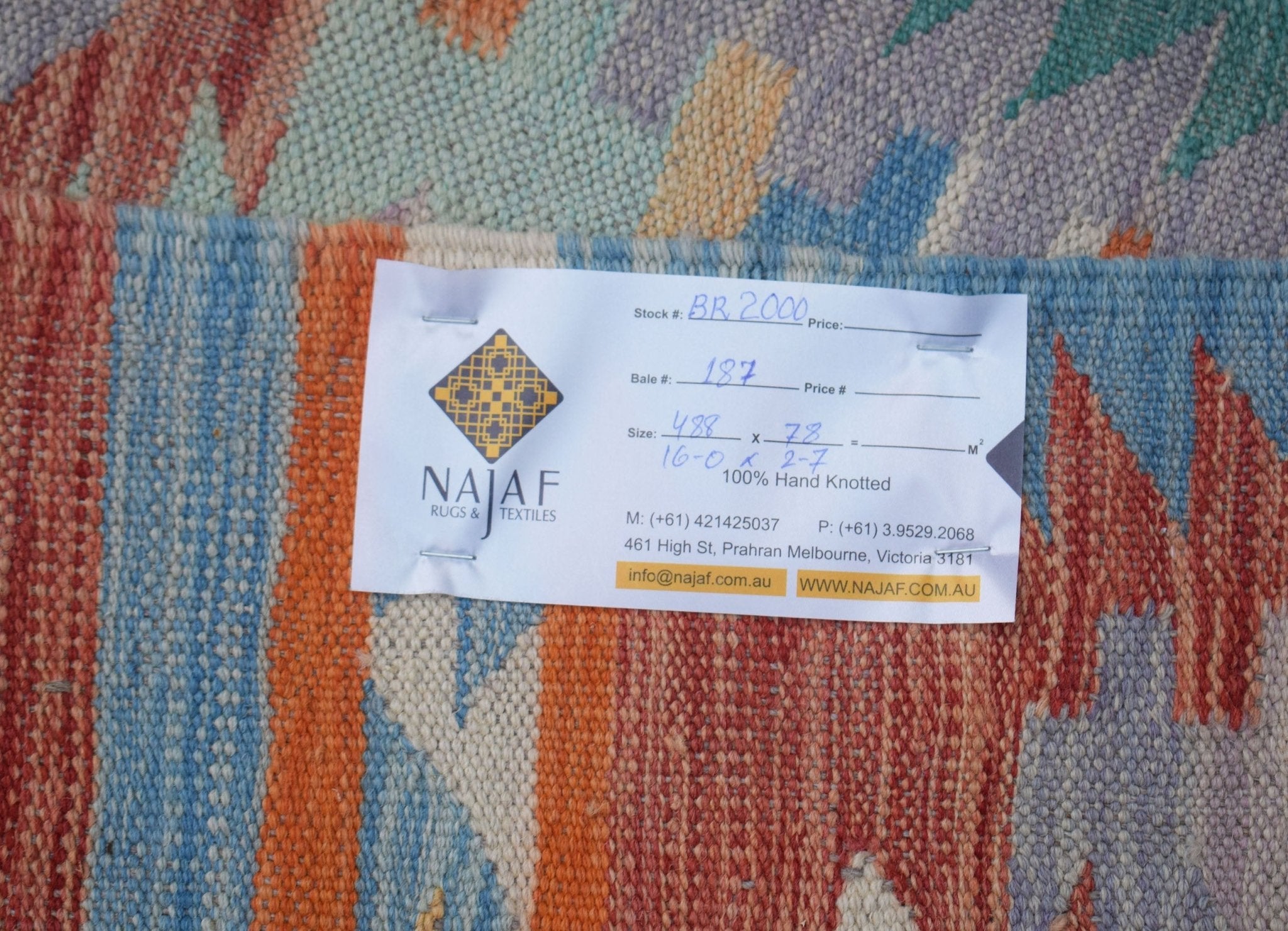 Handmade Afghan Maimana Kilim Hallway Runner | 488 x 78 cm | 16' x 2'7" - Najaf Rugs & Textile