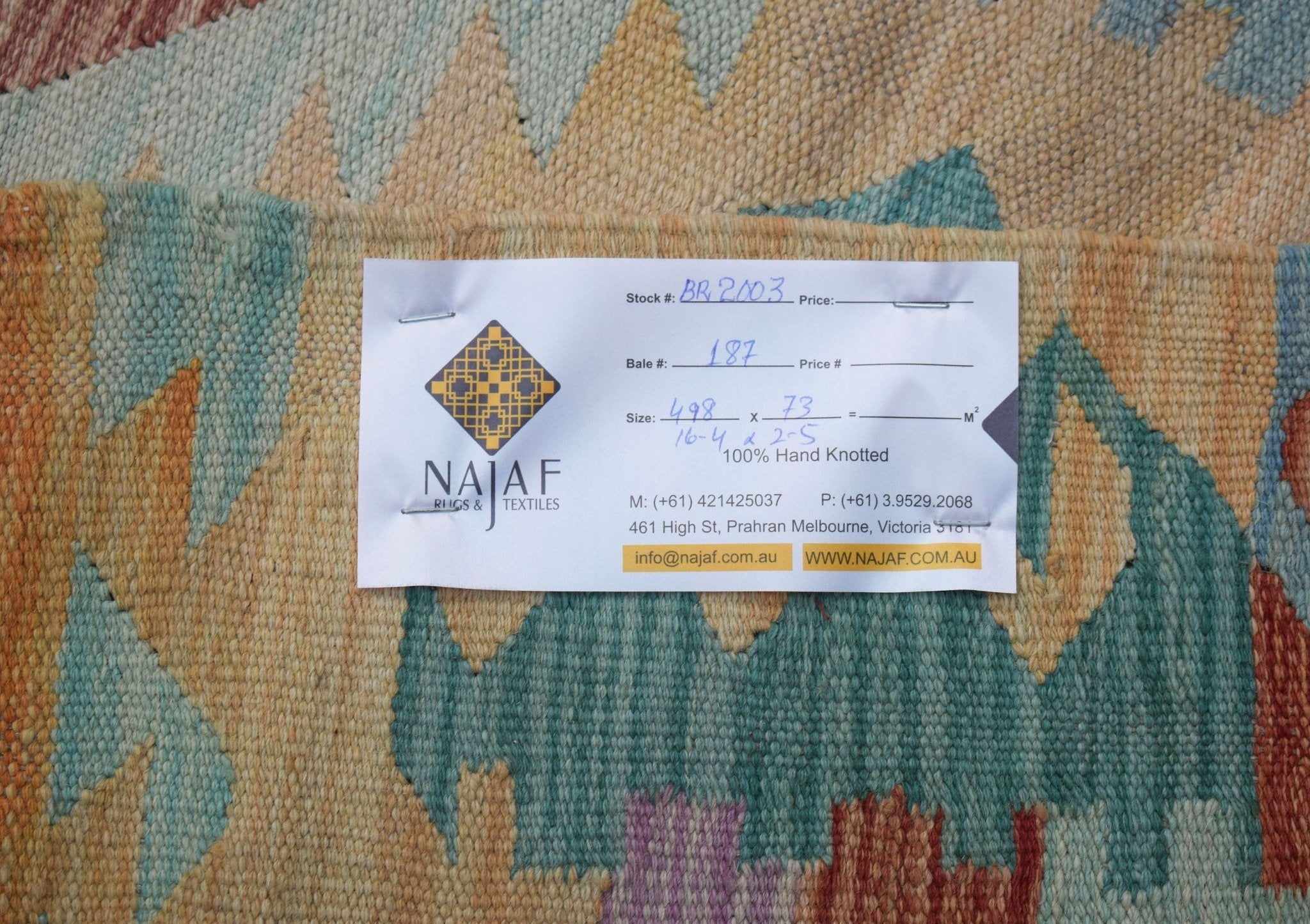 Handmade Afghan Maimana Kilim Hallway Runner | 498 x 73 cm | 16'4" x 2'5" - Najaf Rugs & Textile