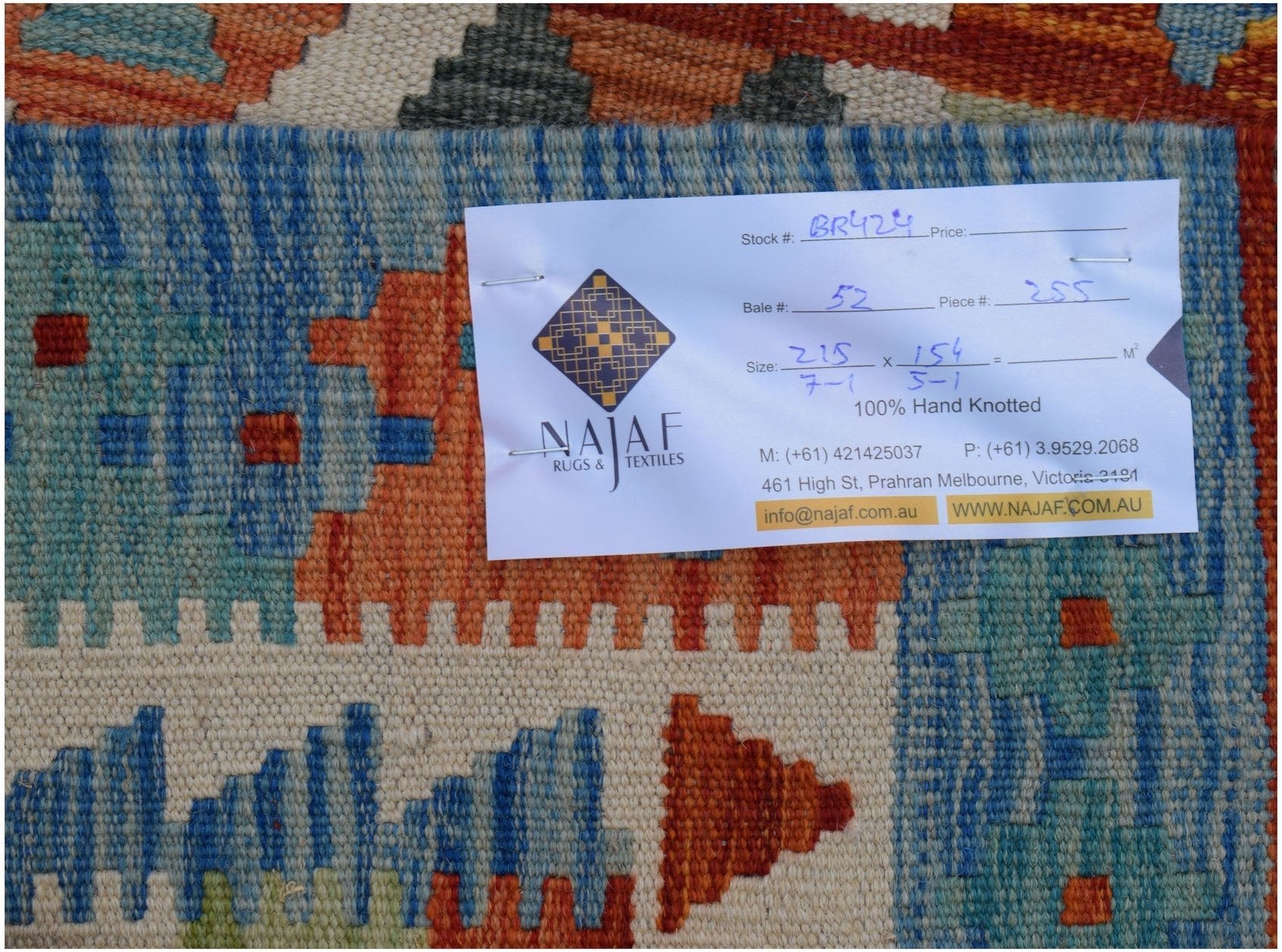 Handmade Afghan Maimana Killim | 215 x 154 cm | 7'1" x 5'1" - Najaf Rugs & Textile