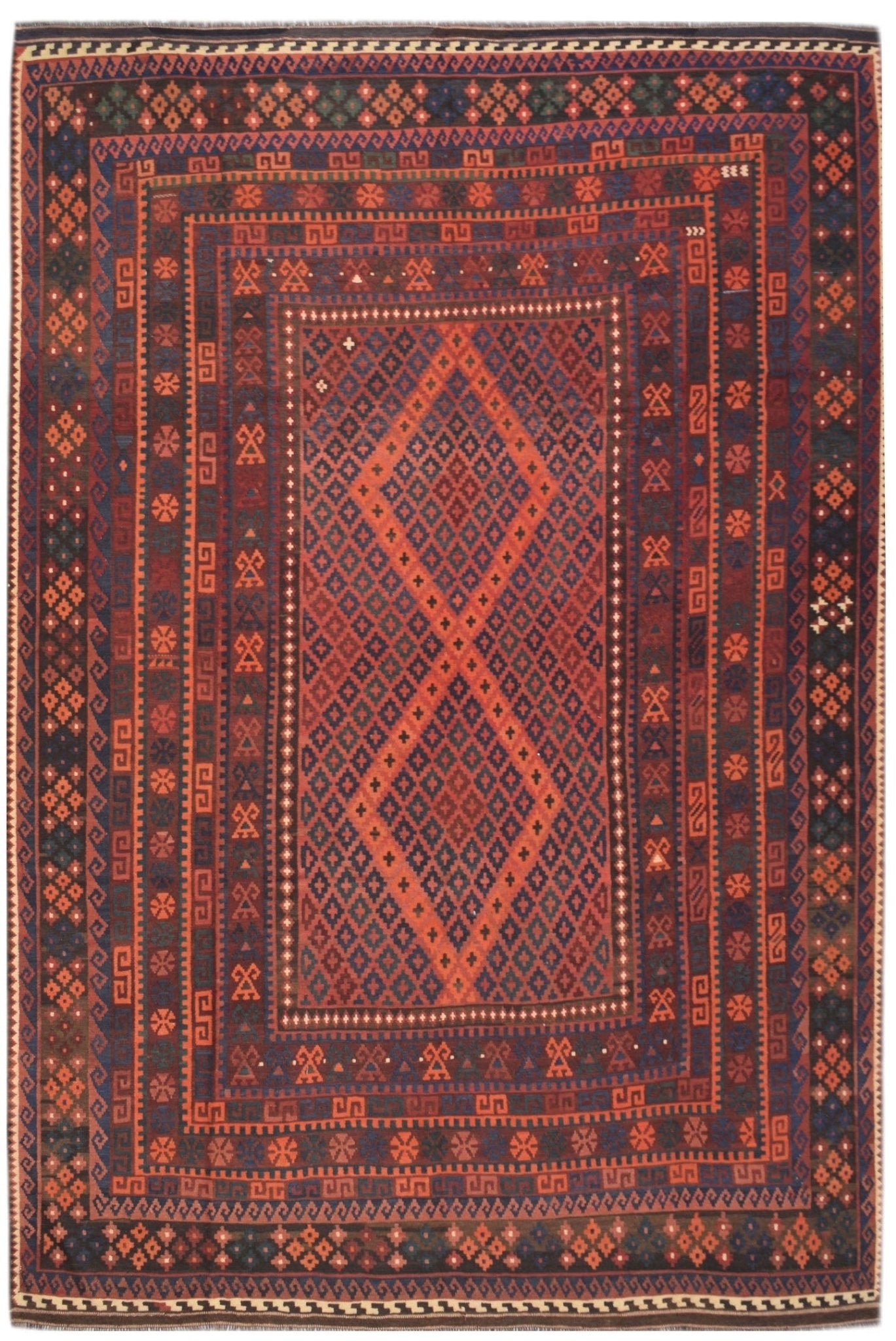 Handmade Afghan Maimana Killim | 396 x 308 cm | 13' x 10'1" - Najaf Rugs & Textile