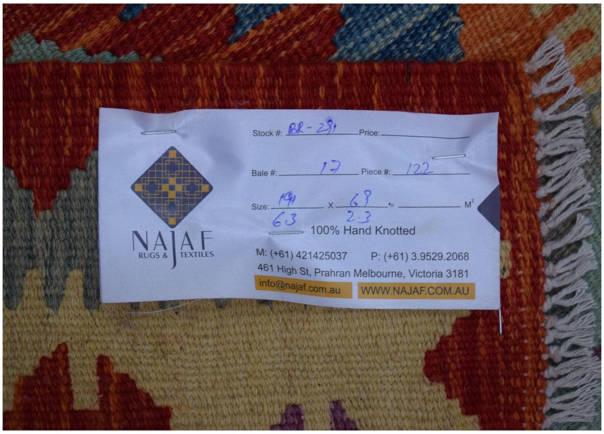 Handmade Afghan Maimana Killim Hallway Runner | 191 x 69 cm | 6'3" x 2'3" - Najaf Rugs & Textile