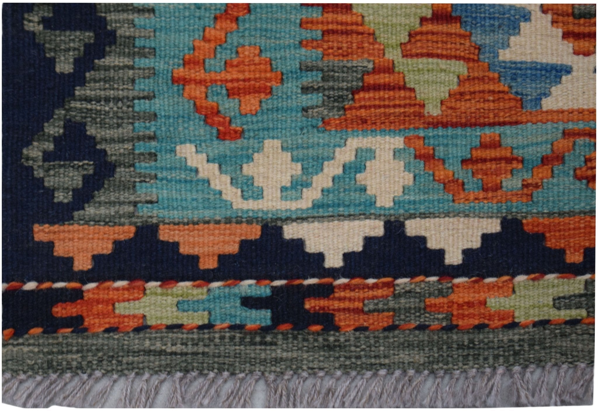 Handmade Afghan Maimana Killim Hallway Runner | 193 x 78 cm | 6'4" x 2'7" - Najaf Rugs & Textile