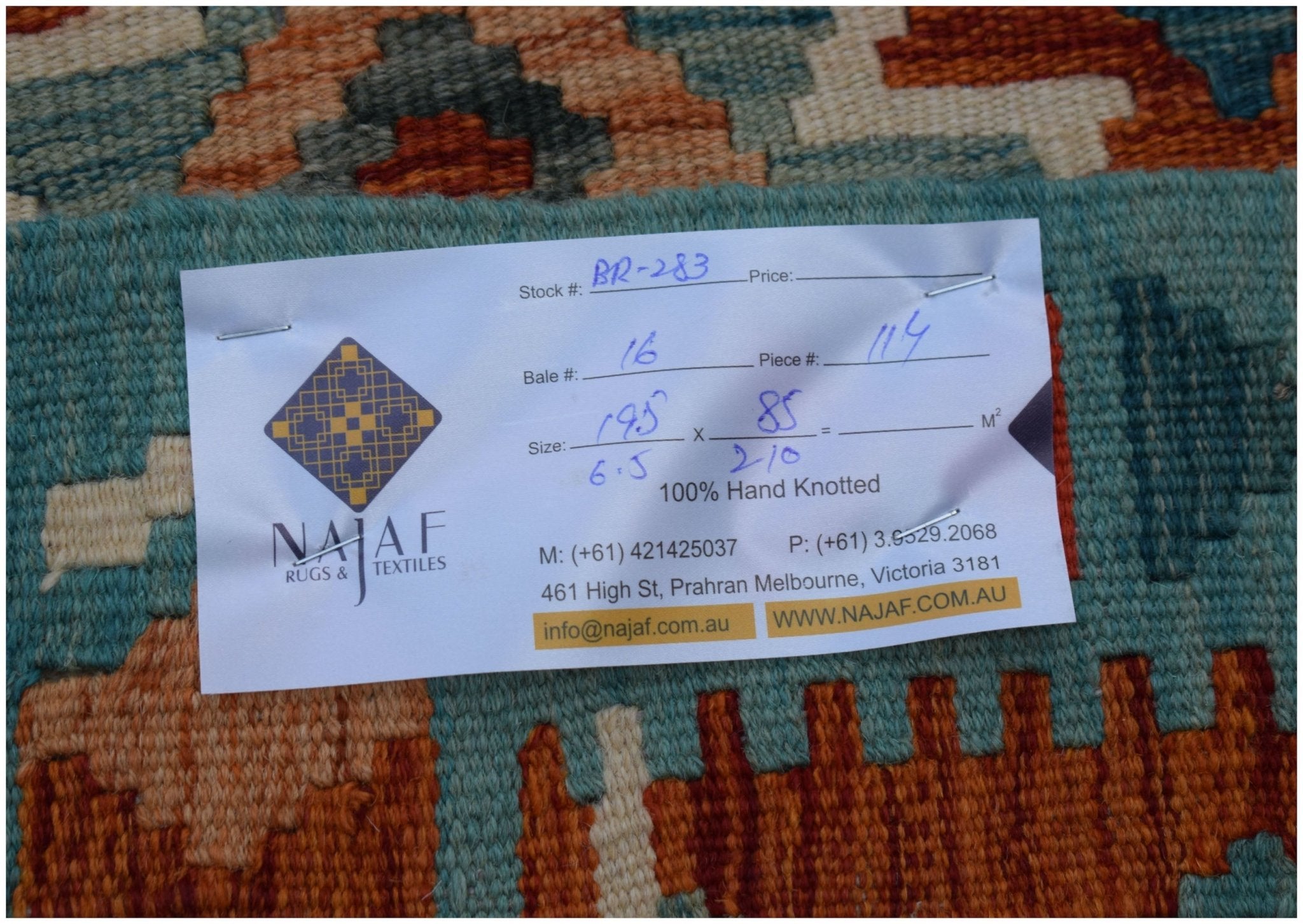 Handmade Afghan Maimana Killim Hallway Runner | 195 x 85 cm | 6'5" x 2'10" - Najaf Rugs & Textile