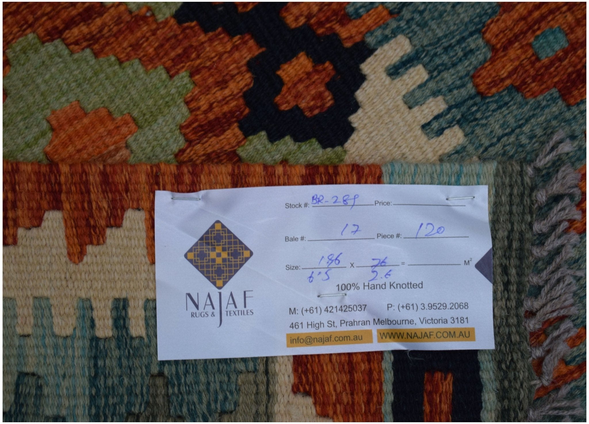 Handmade Afghan Maimana Killim Hallway Runner | 196 x 76 cm | 6'5" x 2'6" - Najaf Rugs & Textile