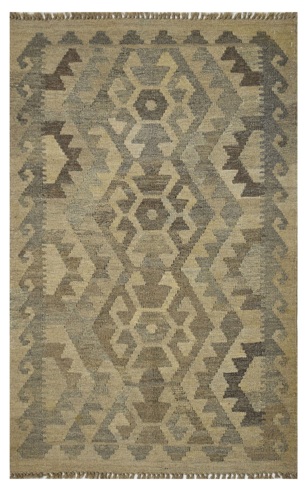 Handmade Afghan Natural Undyed Maiamana Kilim | 121 x 79 cm | 3'9" x 2'5" - Najaf Rugs & Textile
