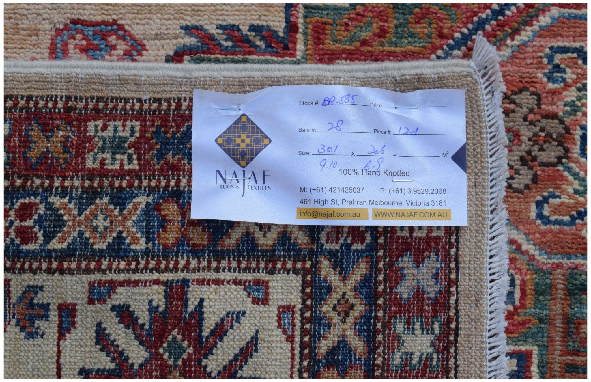 Handmade Afghan Super Kazakh Rug | 301 x 206 cm | 9'10" x 6'9" - Najaf Rugs & Textile