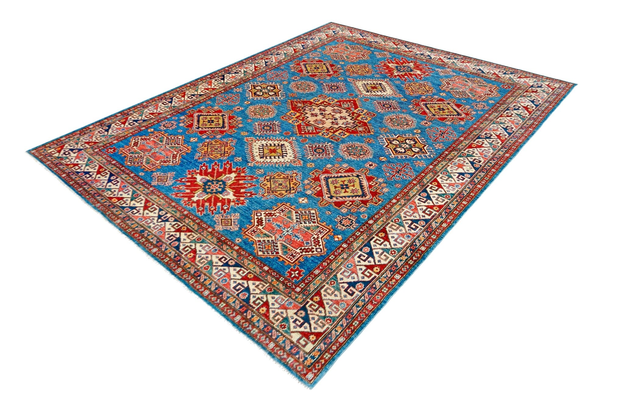 Handmade Afghan Super Kazakh Rug | 309 x 243 cm | 10'2" x 8' - Najaf Rugs & Textile