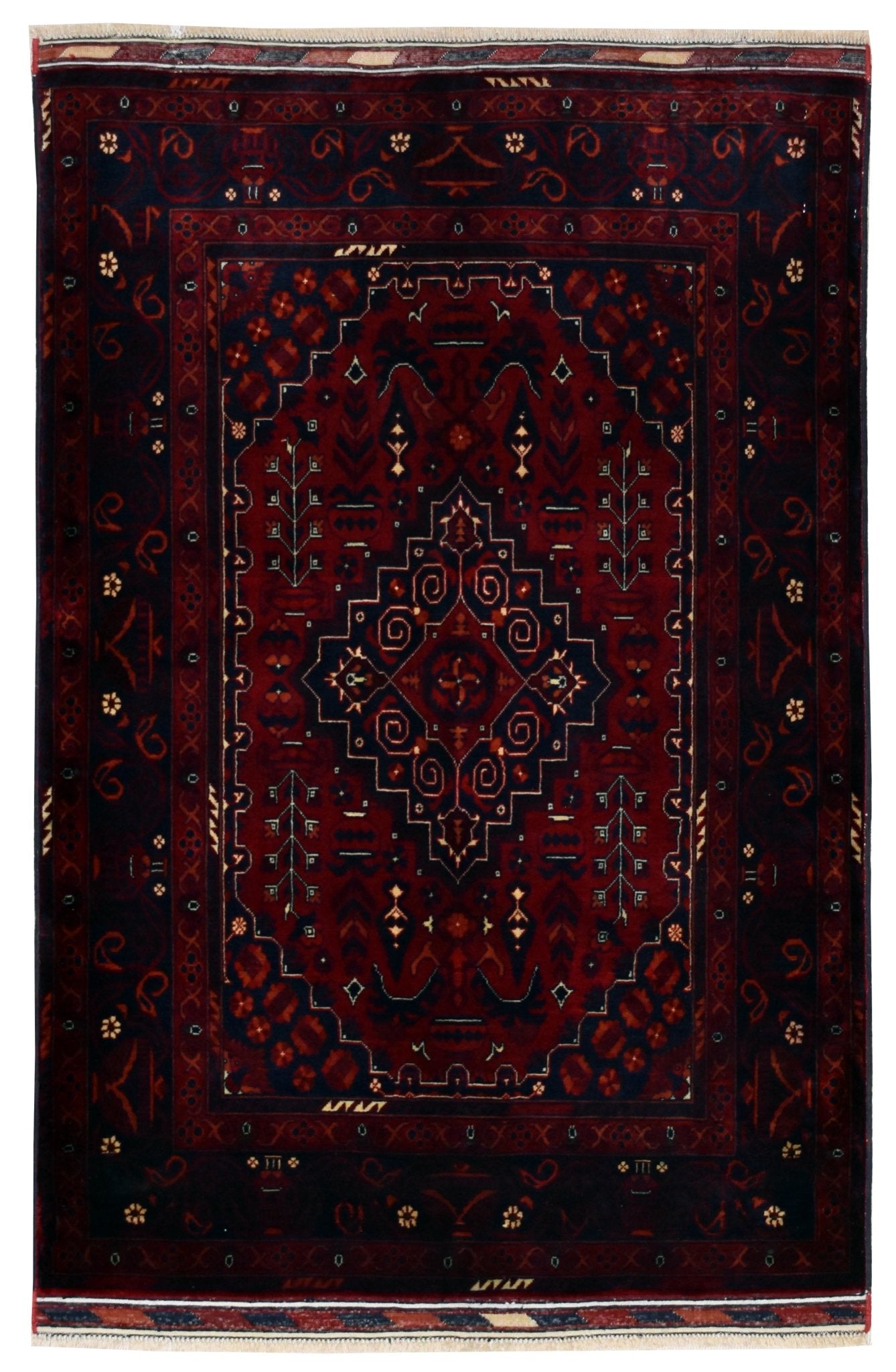 Handmade Afghan Traditional Biljik Rug | 140 x 96 cm | 4'5" x 3'1" - Najaf Rugs & Textile