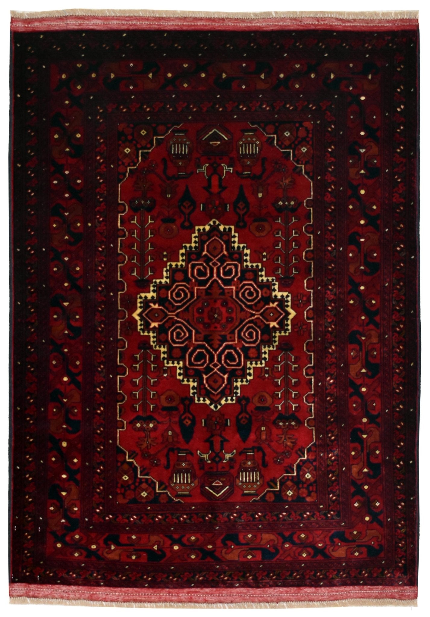 Handmade Afghan Traditional Biljik Rug | 141 x 104 cm | 4'6" x 3'4" - Najaf Rugs & Textile