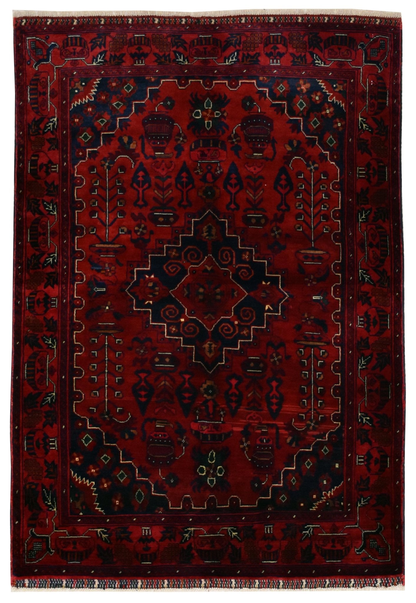Handmade Afghan Traditional Biljik Rug | 143 x 100 cm | 4'6" x 3'2" - Najaf Rugs & Textile