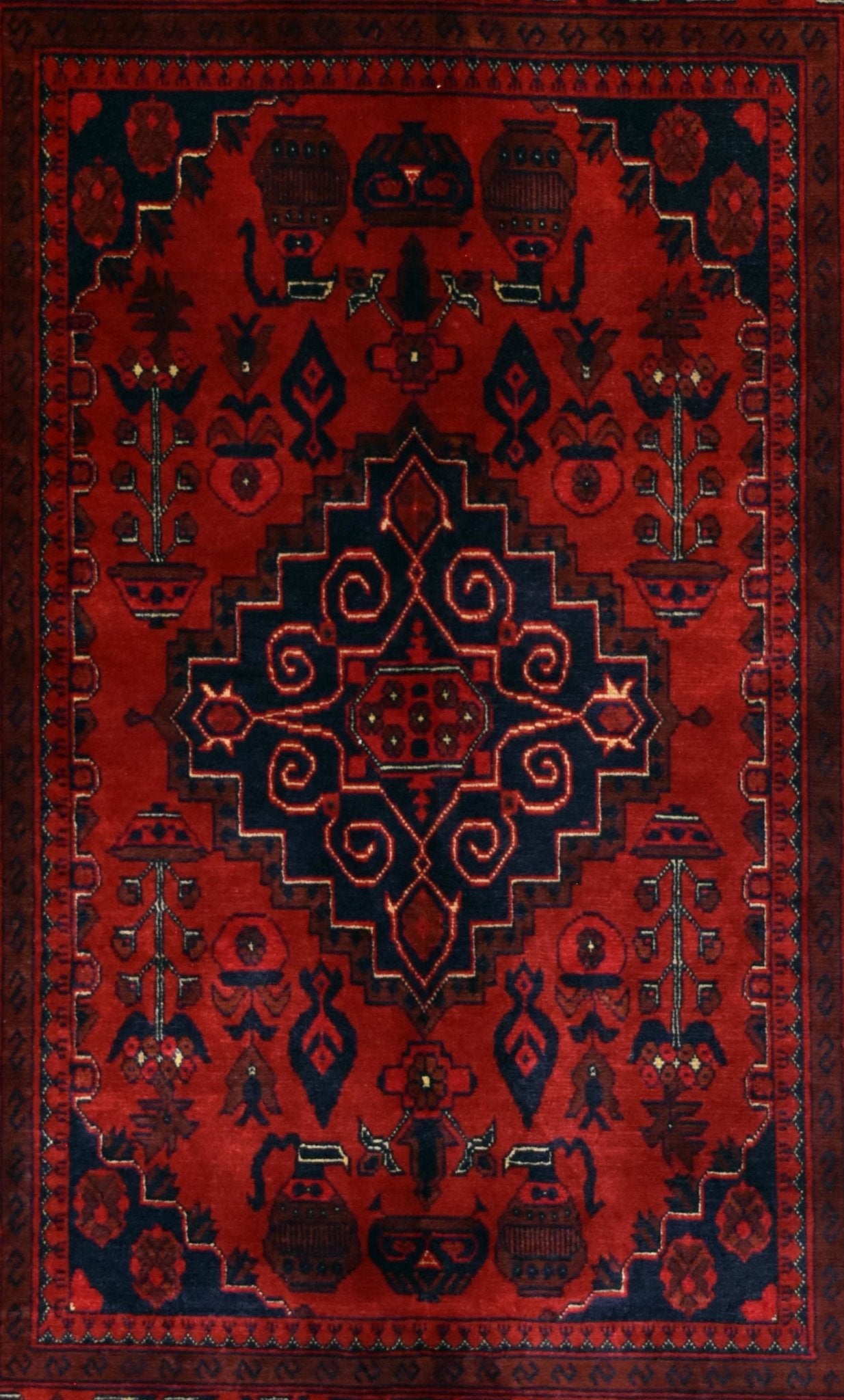 Handmade Afghan Traditional Biljik Rug | 148 x 102 cm | 4'8" x 3'3" - Najaf Rugs & Textile