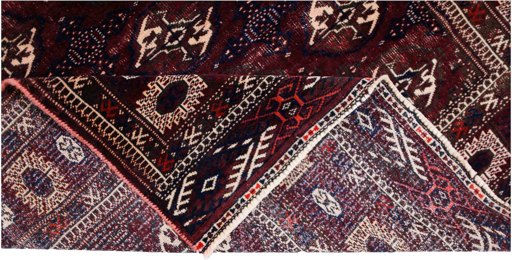 Handmade Afghan Turkmen Bokhara Rug | 202 x 135 cm | 6'8" x 4'5" - Najaf Rugs & Textile
