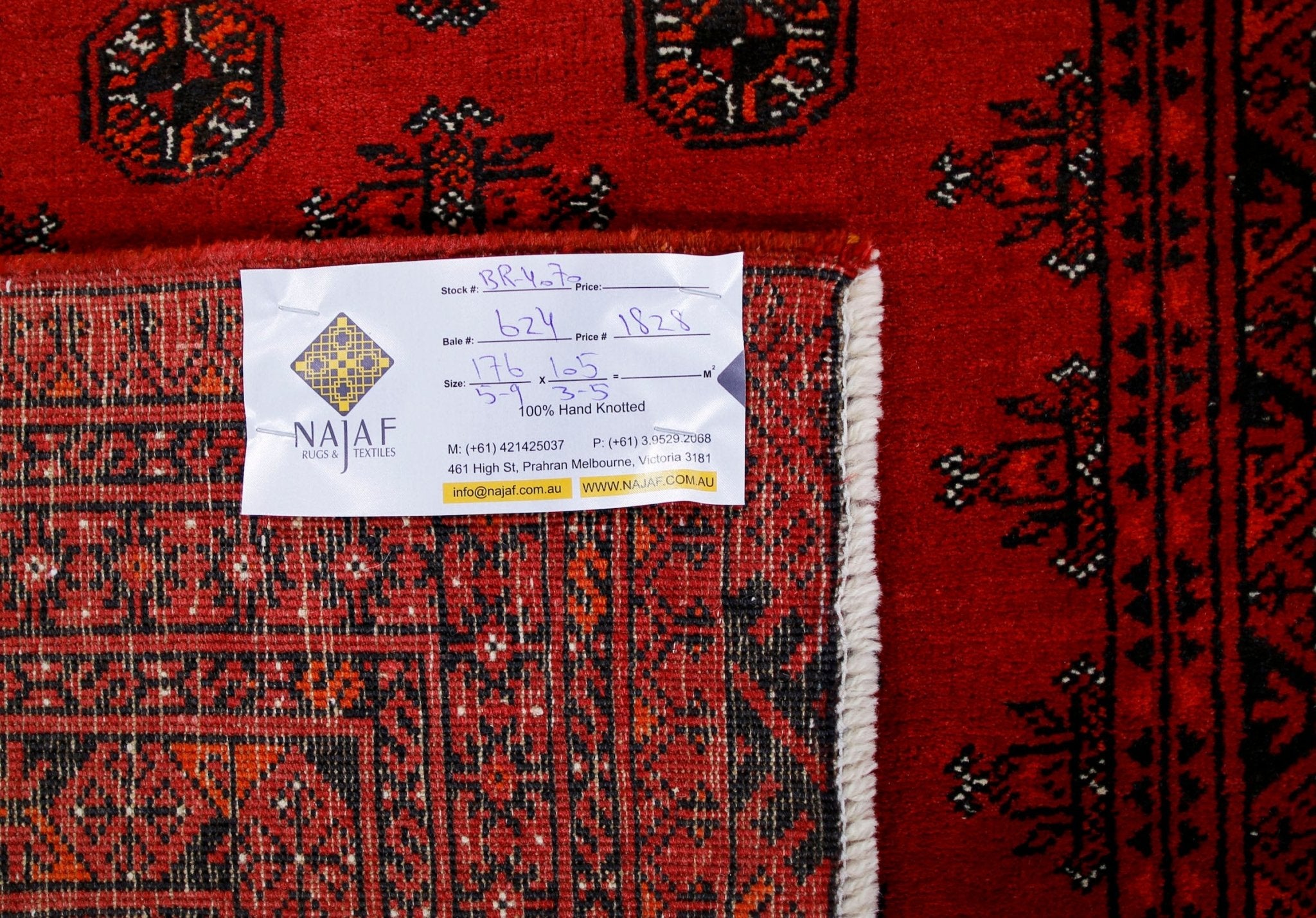 Handmade Afghan Turkmen Rug | 176 x 105 cm | 5'9" x 3'5" - Najaf Rugs & Textile