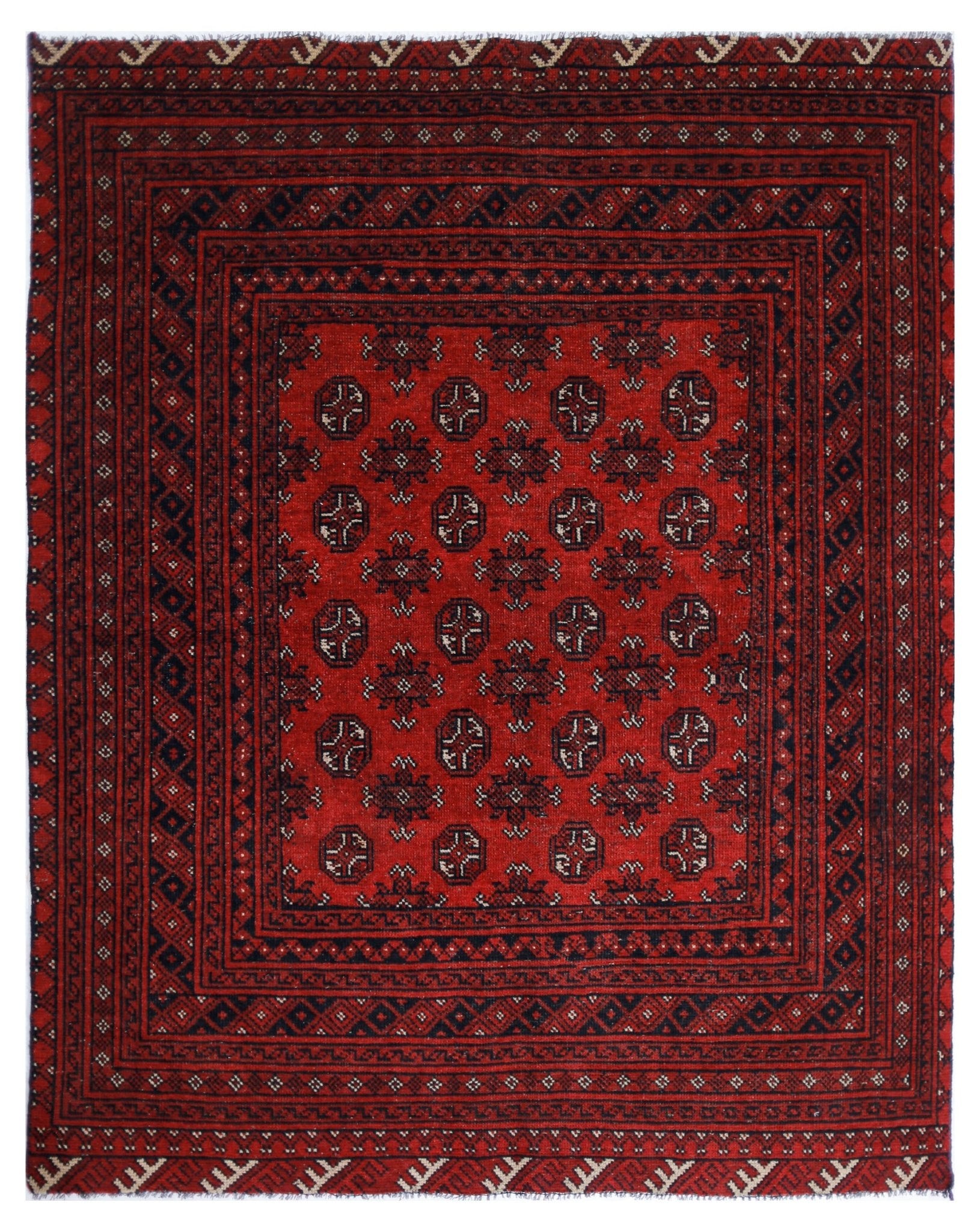 Handmade Afghan Turkmen Rug | 177 x 145 cm | 5'10" x 4'9" - Najaf Rugs & Textile
