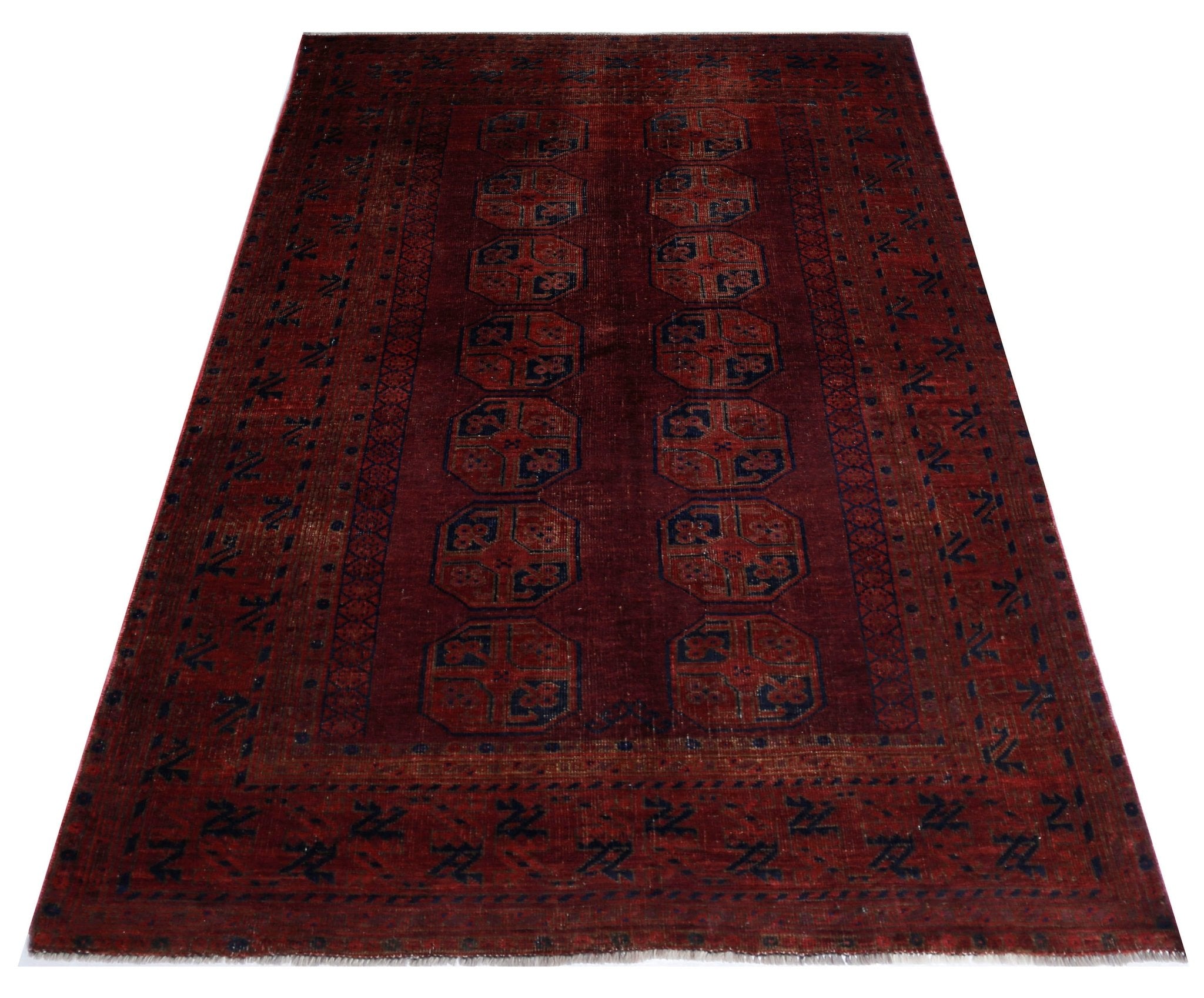 Handmade Afghan Turkmen Rug | 210 x 131 cm | 6'11" x 4'3" - Najaf Rugs & Textile