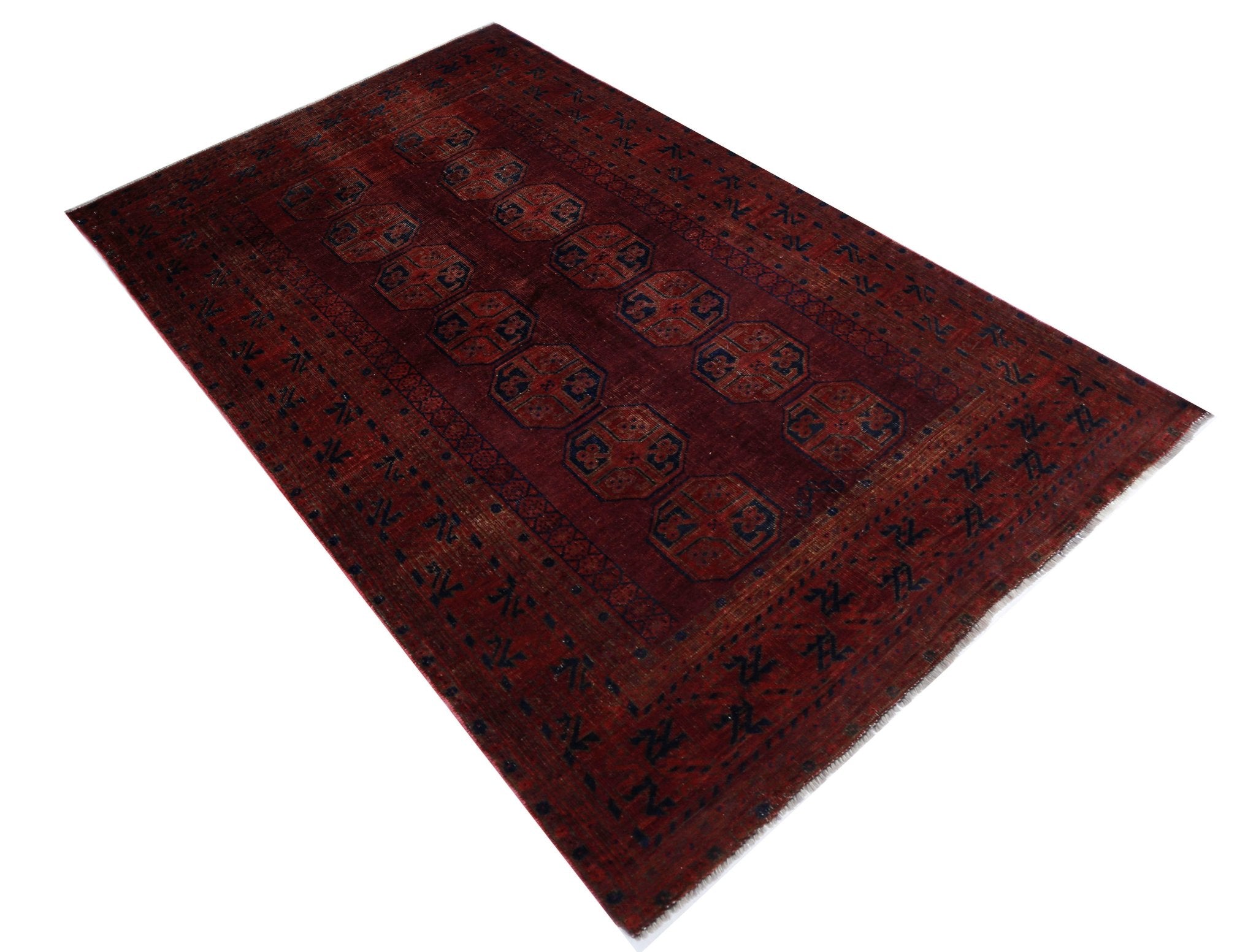 Handmade Afghan Turkmen Rug | 210 x 131 cm | 6'11" x 4'3" - Najaf Rugs & Textile