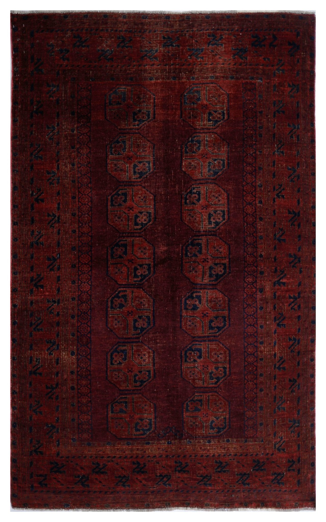 Handmade Afghan Turkmen Rug | 210 x 131 cm | 6'11" x 4'3" - Najaf Rugs & Textile