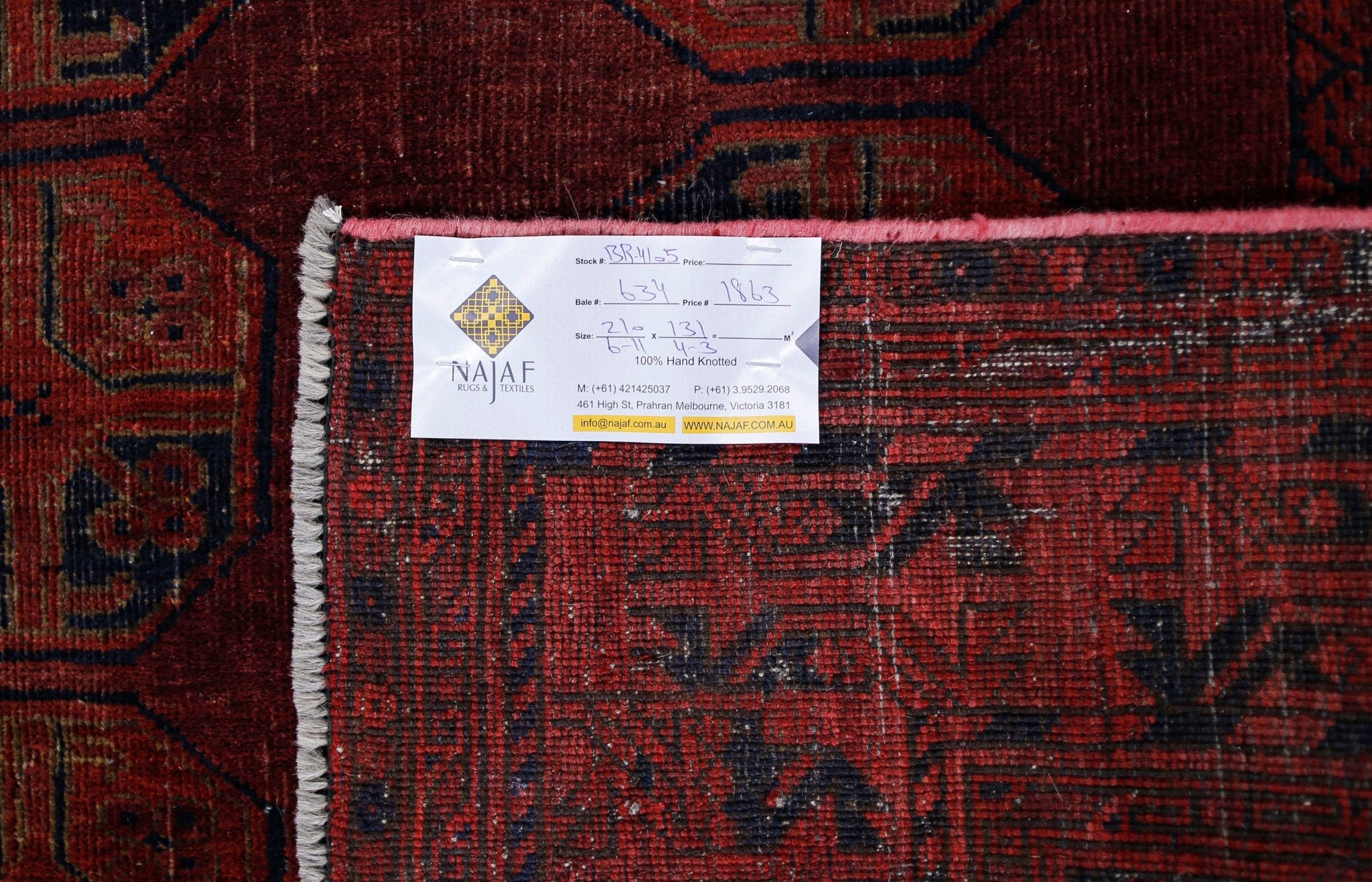 Handmade Afghan Turkmen Rug | 210 x 131 cm | 6'11" x 4'3" - Najaf Rugs & Textile