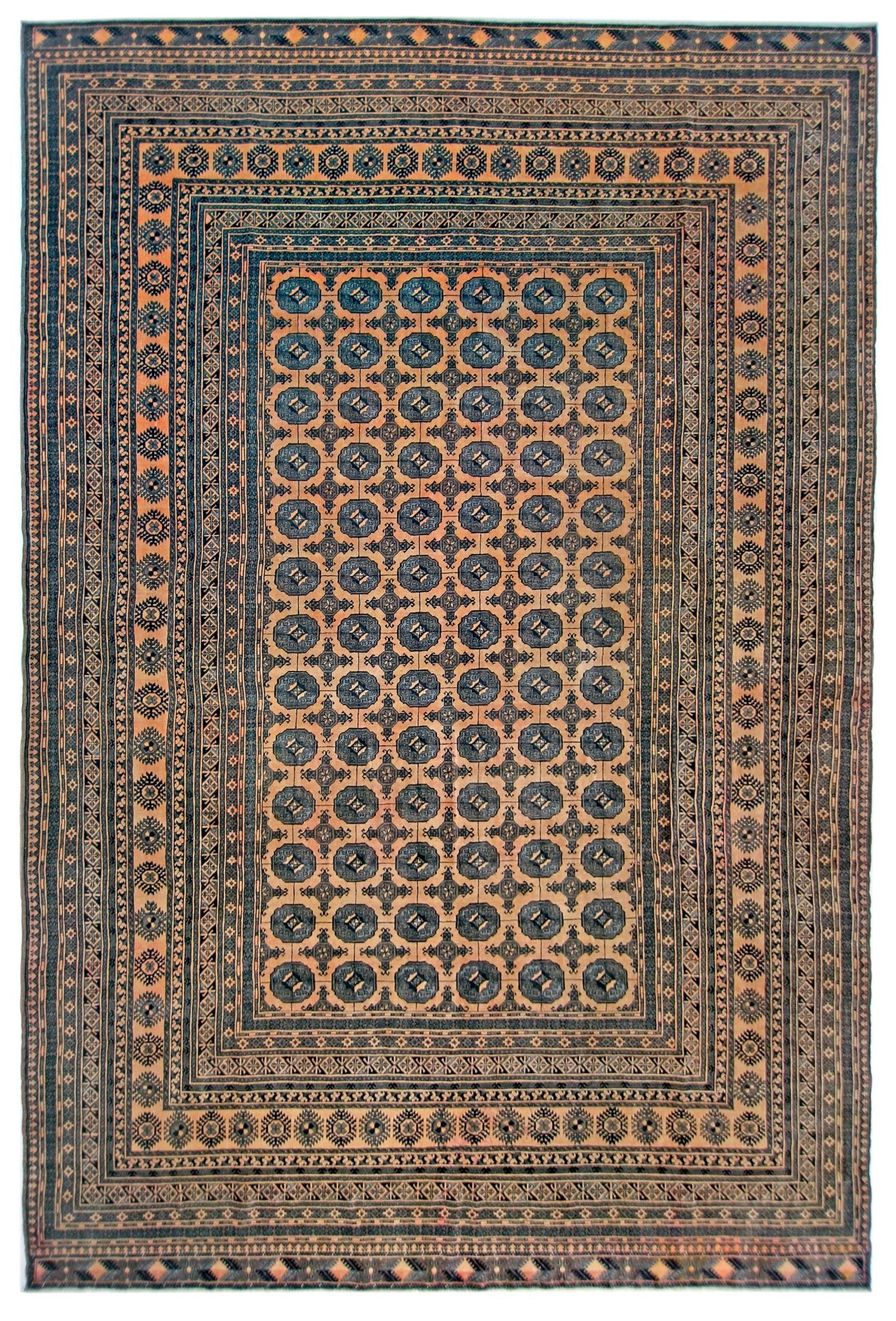 Handmade Afghan Turkmen Tekke Rug | 382 x 283 cm | 12'6" x 9'3" - Najaf Rugs & Textile