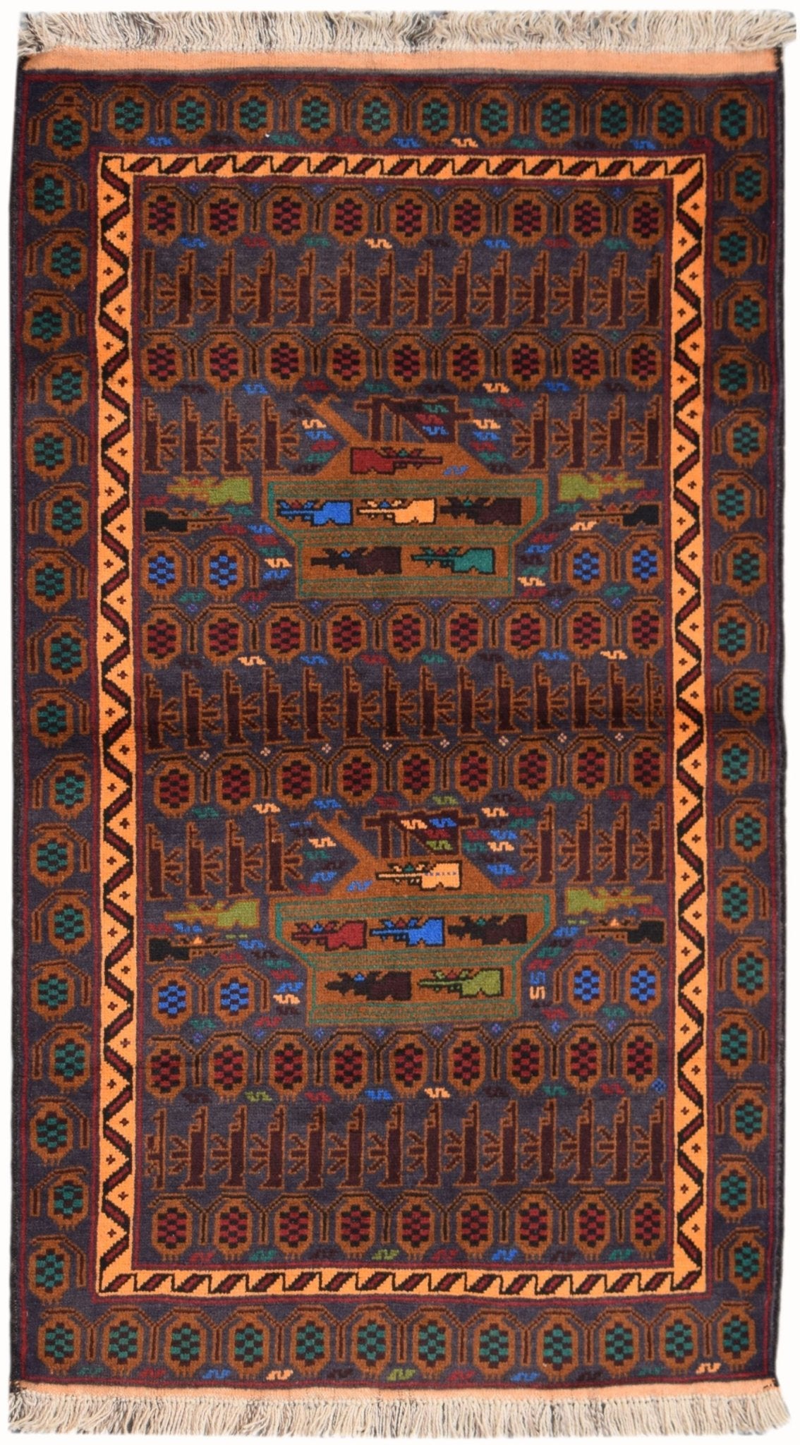Handmade Afghan War Rug | 160 x 92 cm | 5'3" x 3'1" - Najaf Rugs & Textile