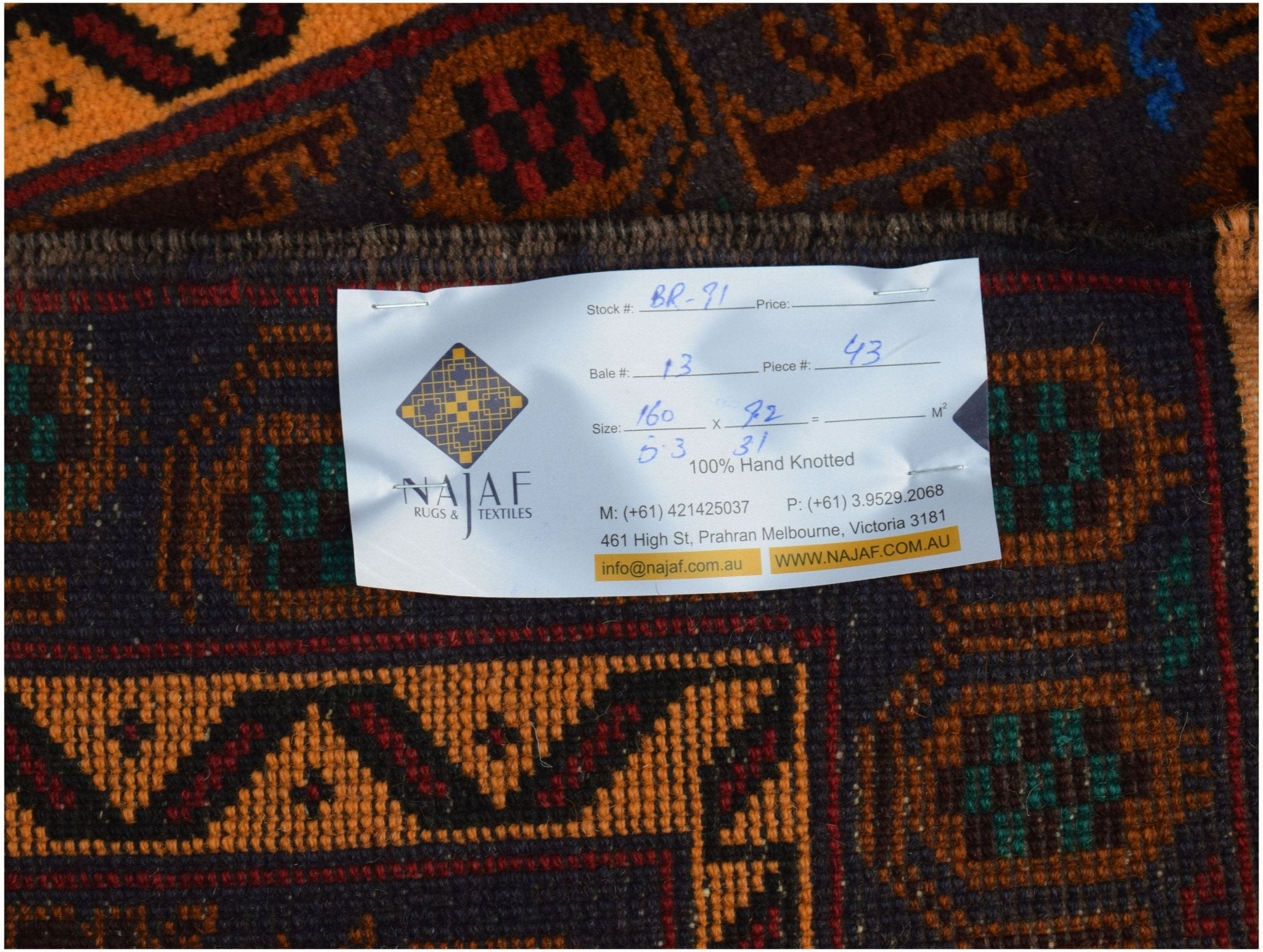 Handmade Afghan War Rug | 160 x 92 cm | 5'3" x 3'1" - Najaf Rugs & Textile