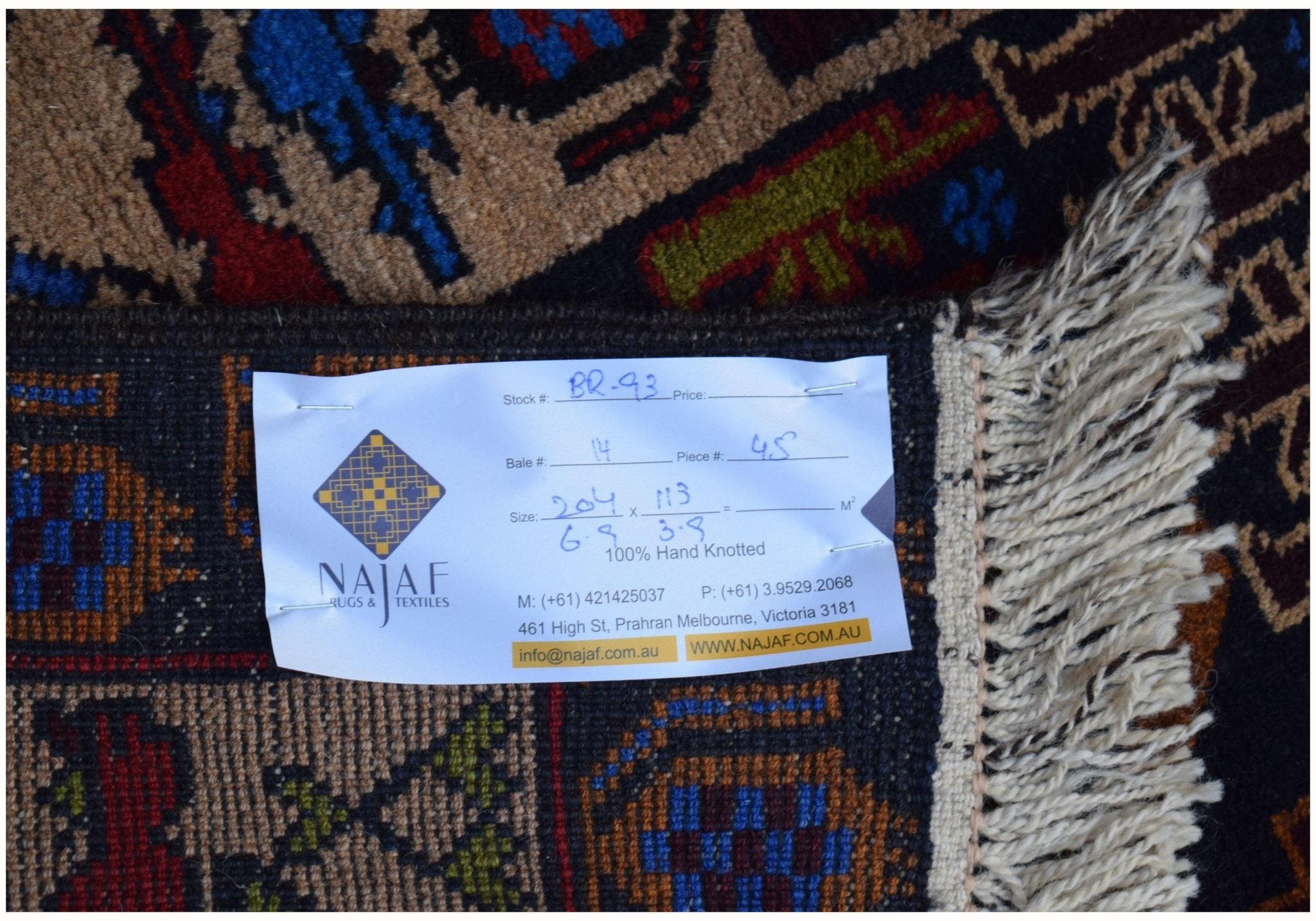 Handmade Afghan War Rug | 204 x 113 cm | 6'9" x 3'8" - Najaf Rugs & Textile