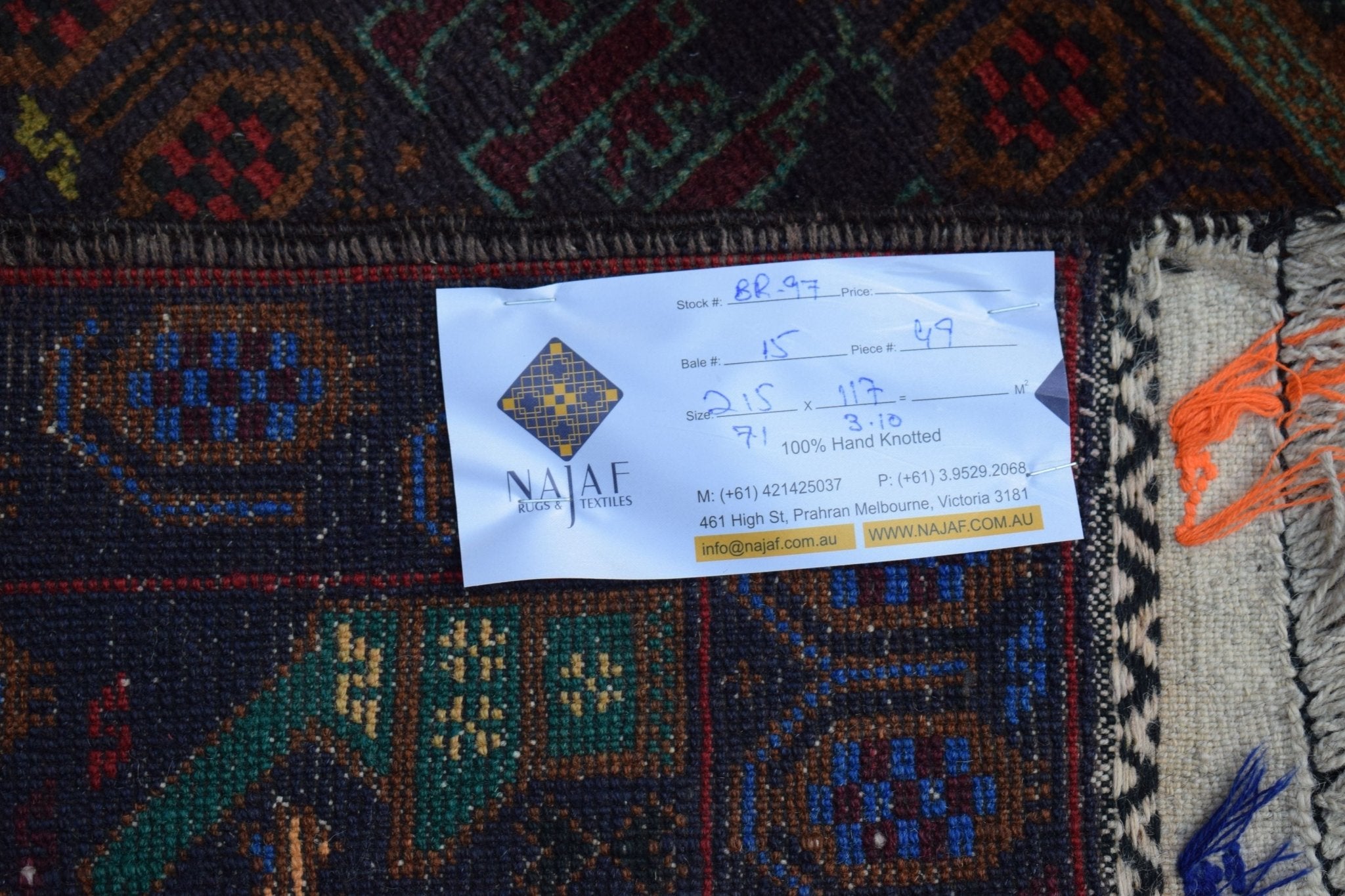 Handmade Afghan War Rug | 215 x 117 cm | 7'1" x 3'10" - Najaf Rugs & Textile