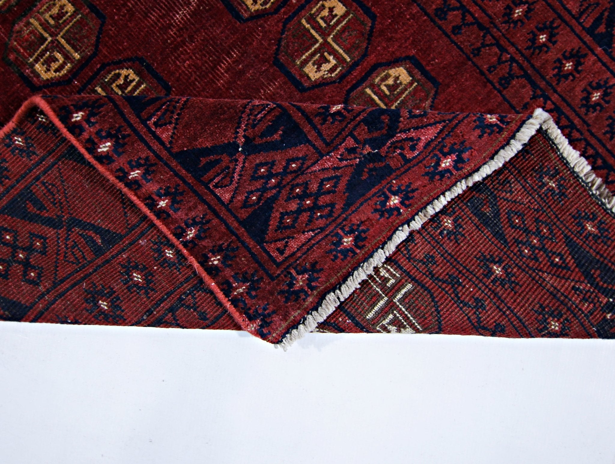 Handmade Antique Afghan Turkmen Rug | 145 x 101 cm | 4'9" x 3'3" - Najaf Rugs & Textile