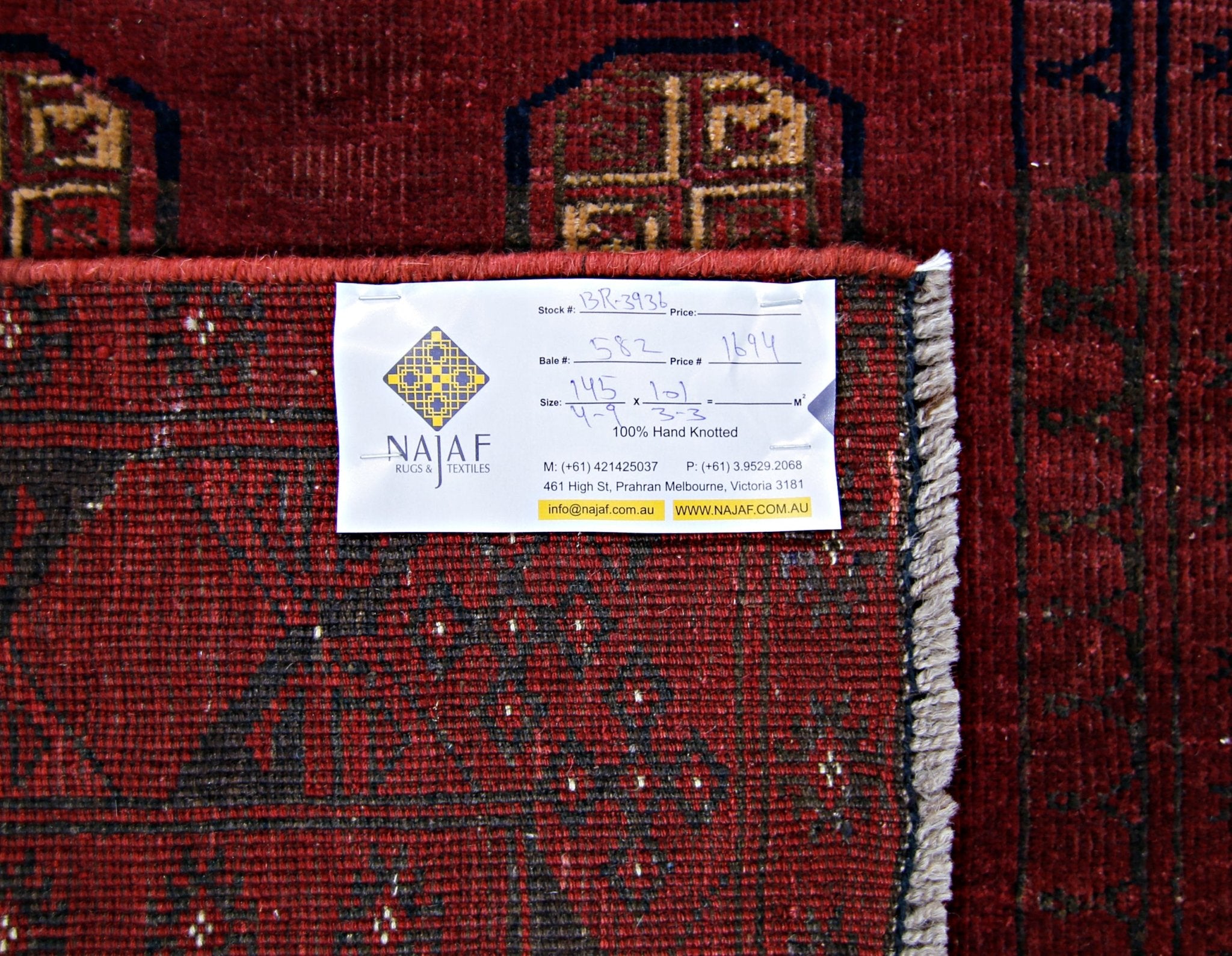 Handmade Antique Afghan Turkmen Rug | 145 x 101 cm | 4'9" x 3'3" - Najaf Rugs & Textile